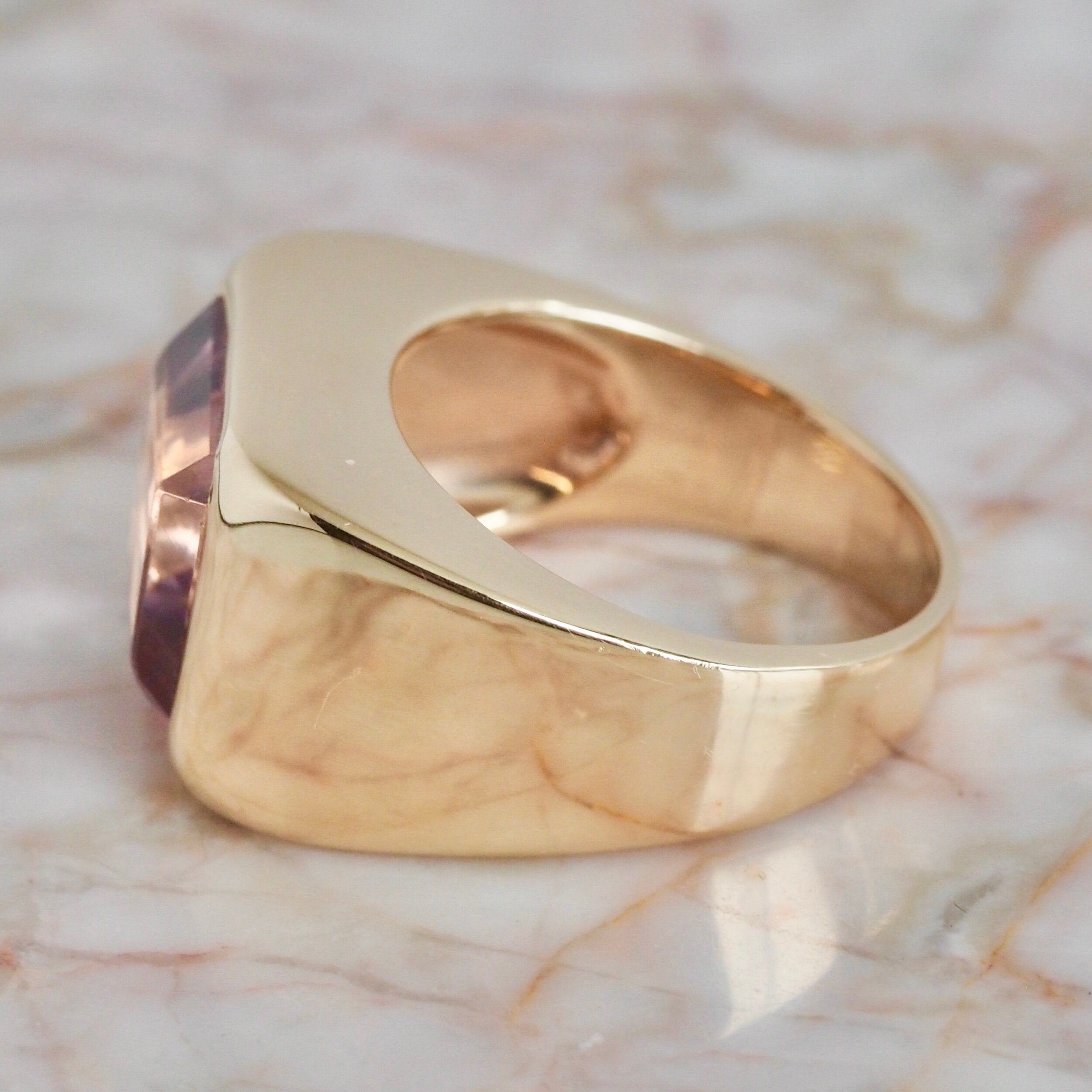 Vintage 14k Gold Rose de France Amethyst Ring