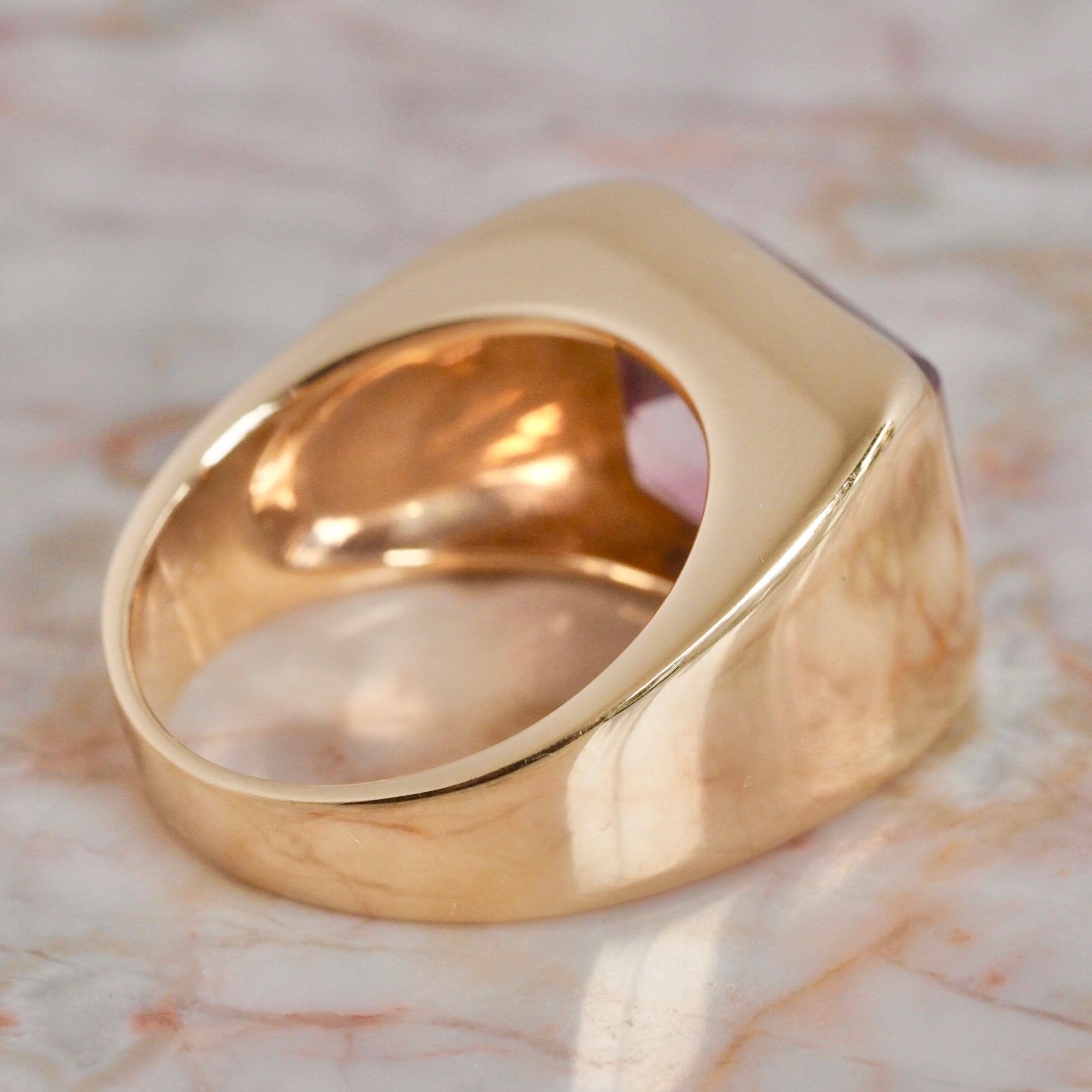 Vintage 14k Gold Rose de France Amethyst Ring