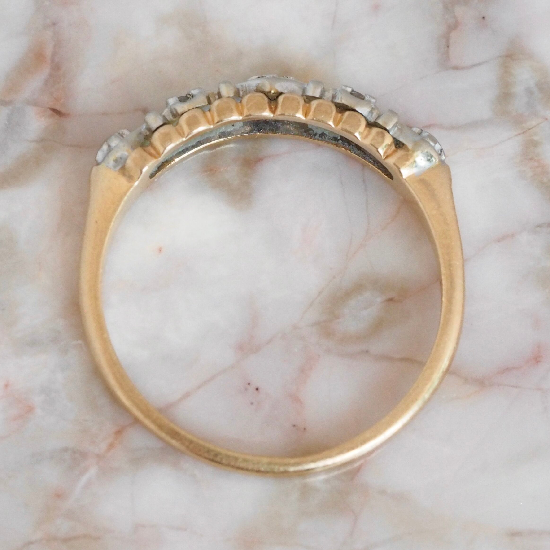 Vintage 14k White and Yellow Gold Diamond Ring