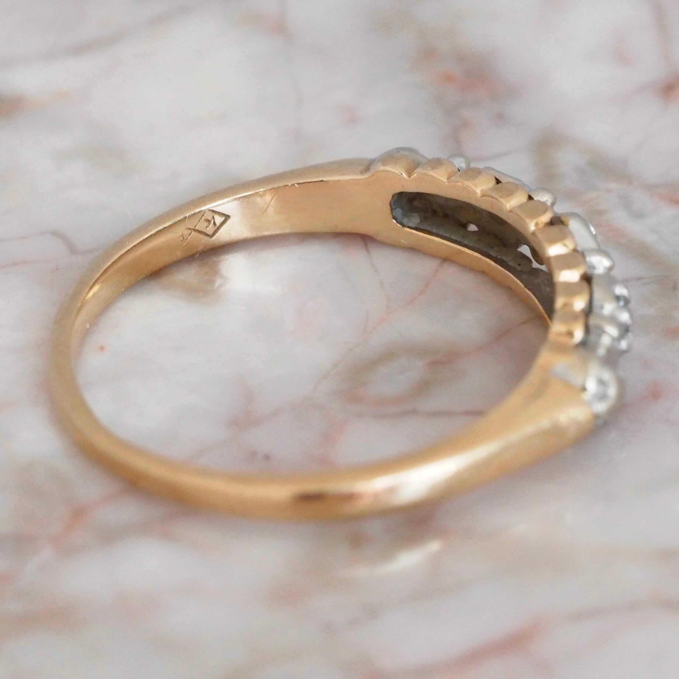 Vintage 14k White and Yellow Gold Diamond Ring