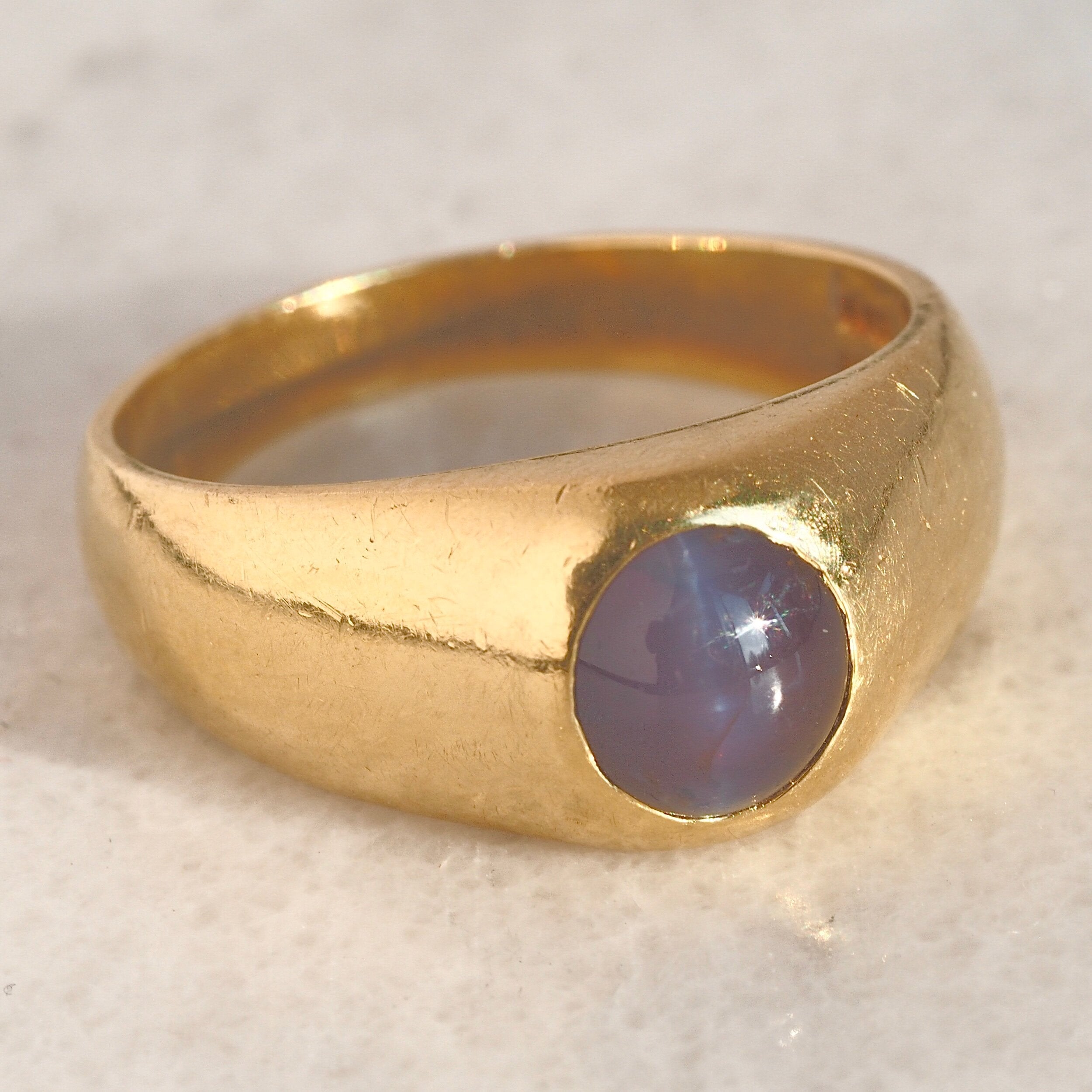 Vintage 18k Gold Cat's Eye Alexandrite Ring