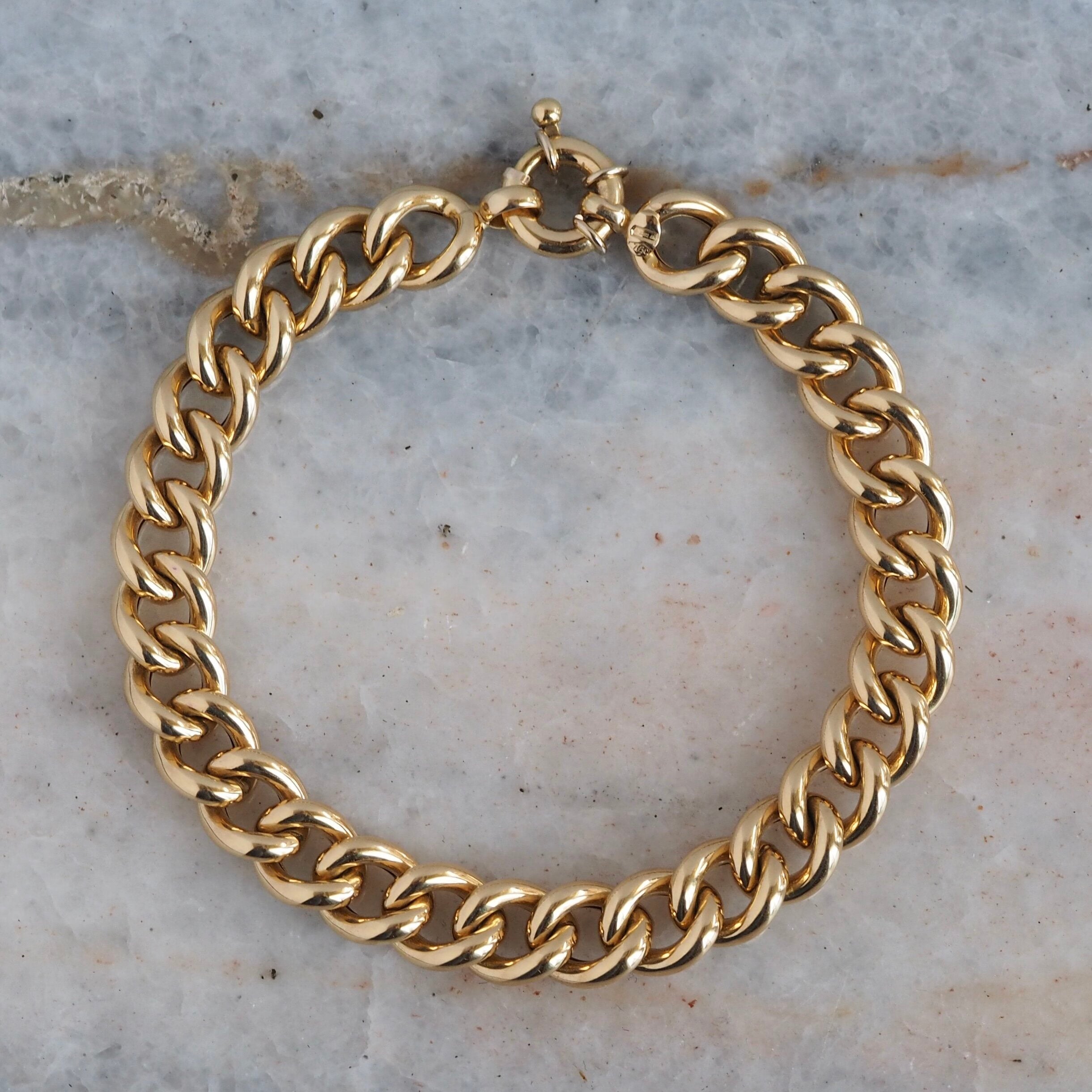 Vintage 18k Gold Curb Chain Bracelet