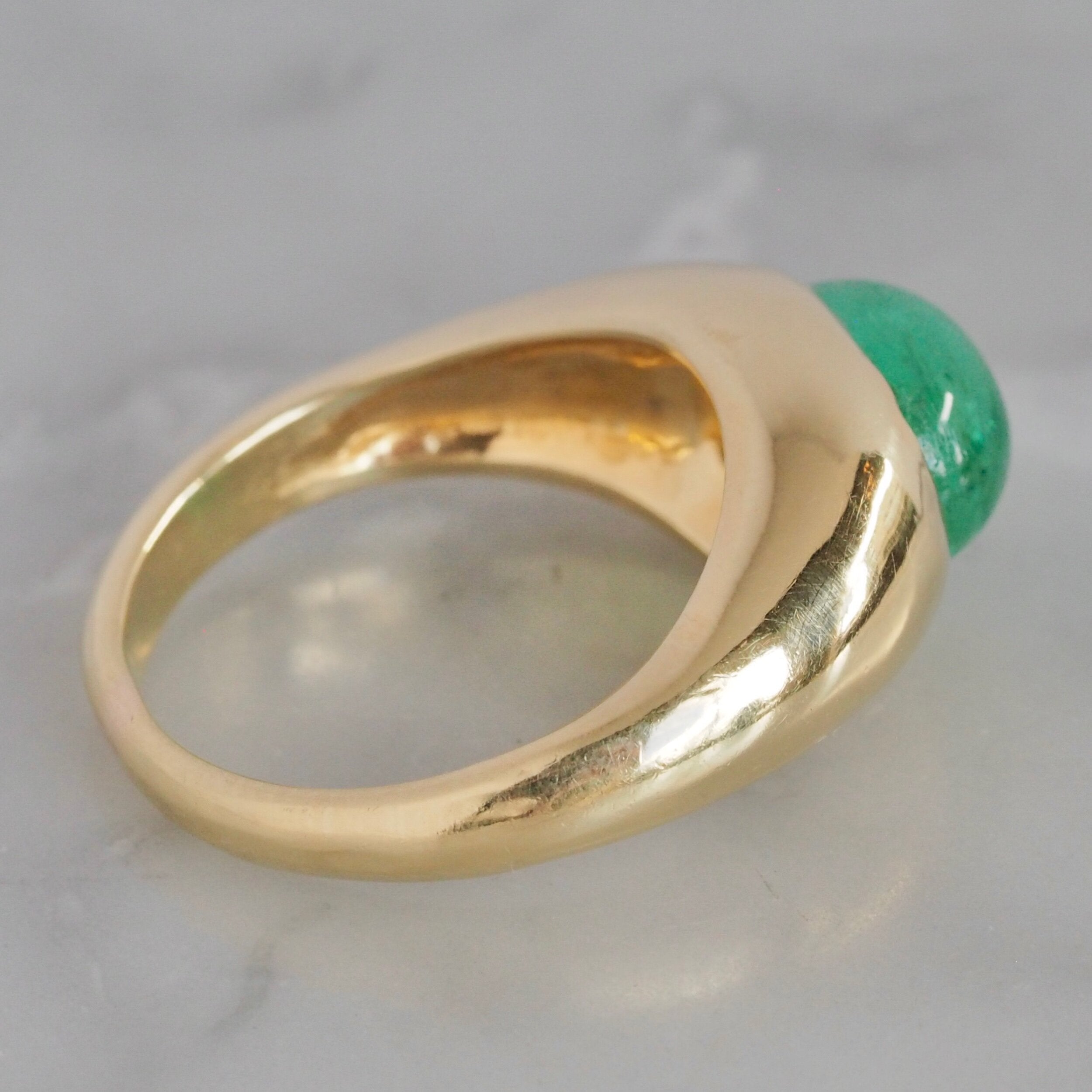 Vintage 1960's French 18k Gold Emerald Ring