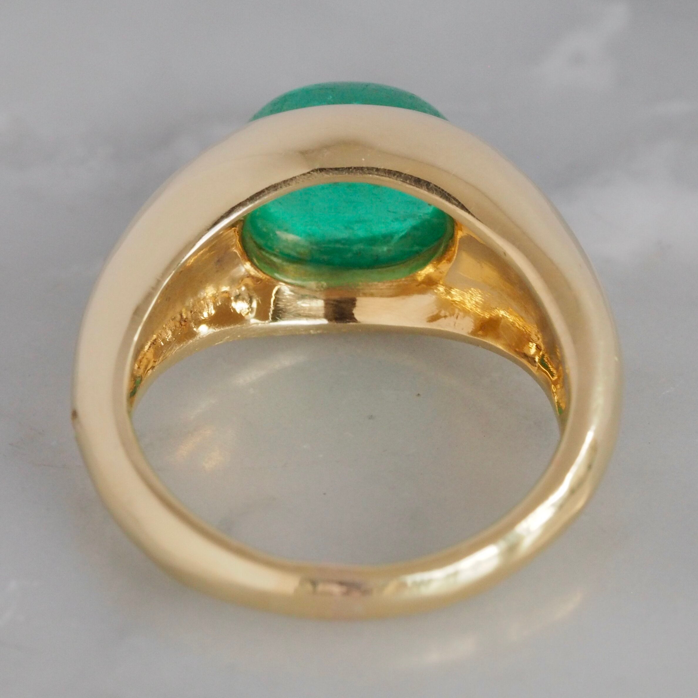 Vintage 1960's French 18k Gold Emerald Ring