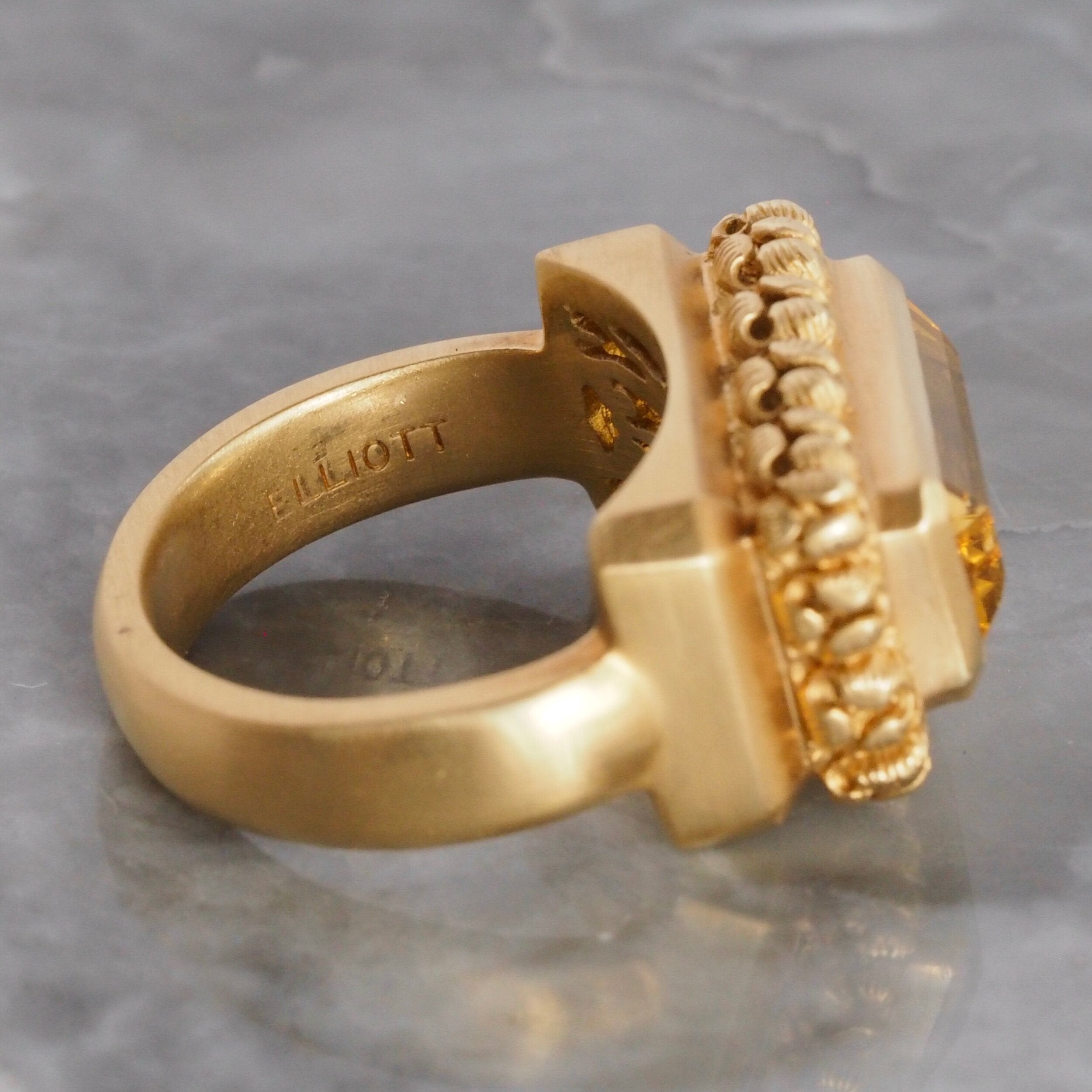 Vintage Citrine 18k Gold Douglas Elliott Ring