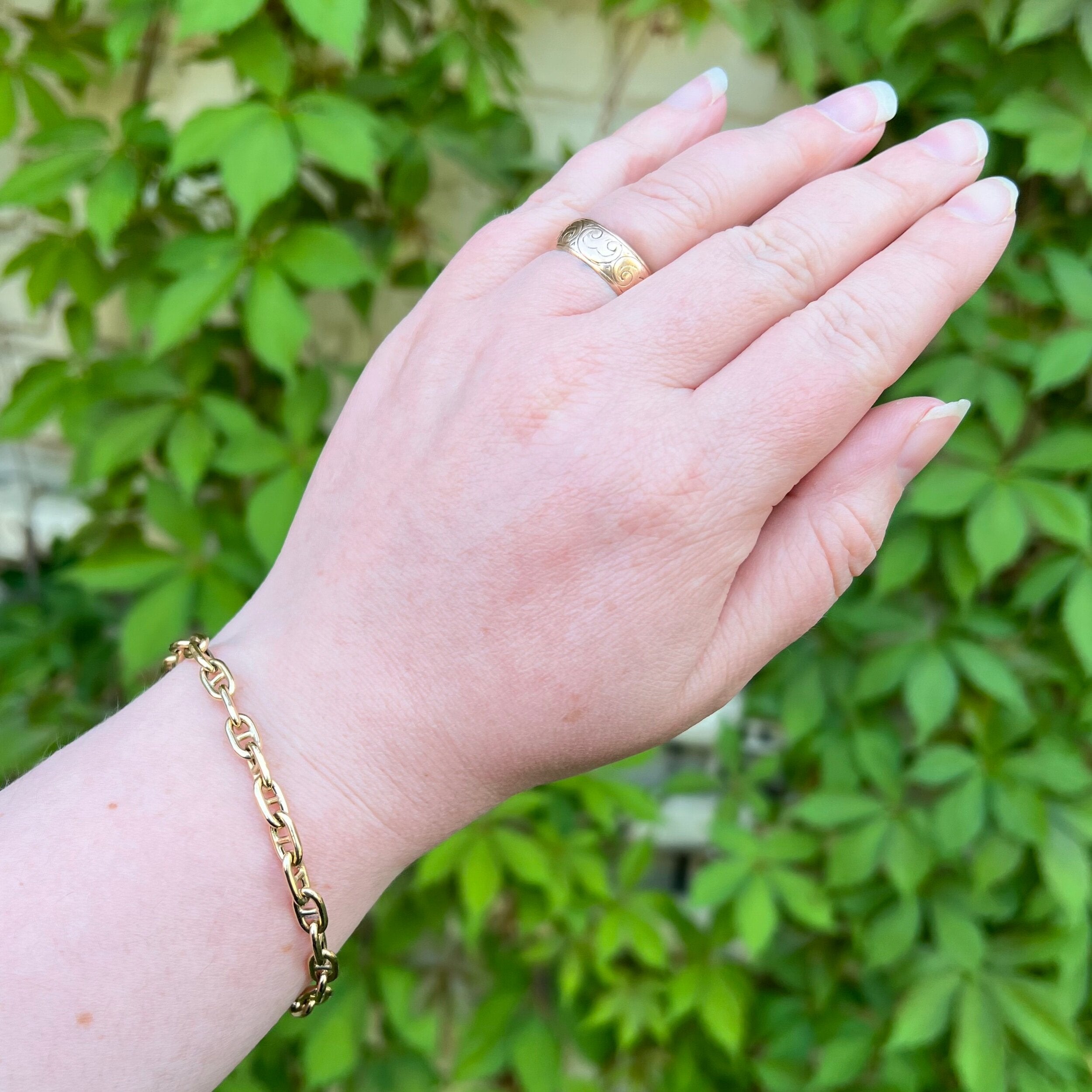 Vintage Italian 14k Mariner Chain Bracelet