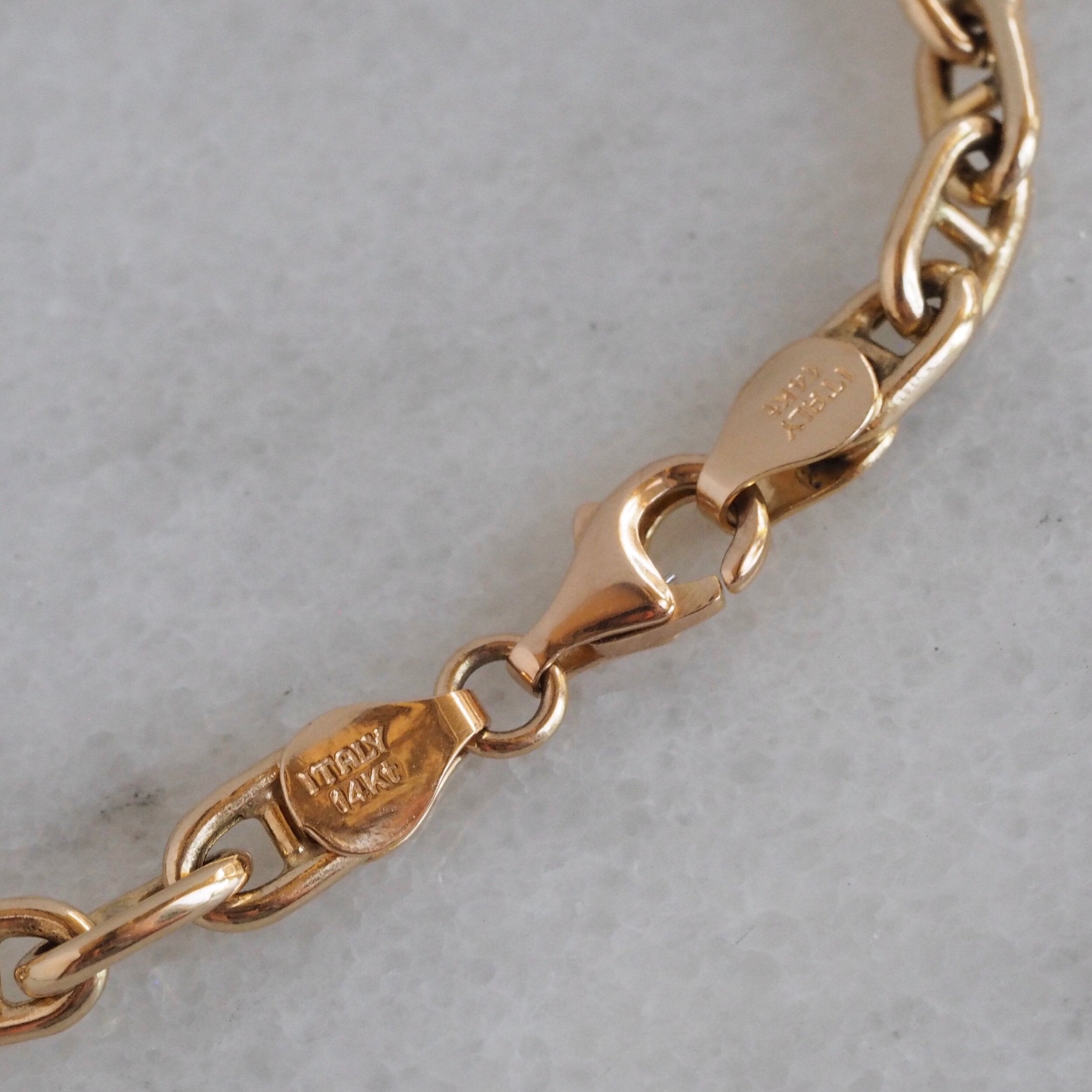 Vintage Italian 14k Mariner Chain Bracelet