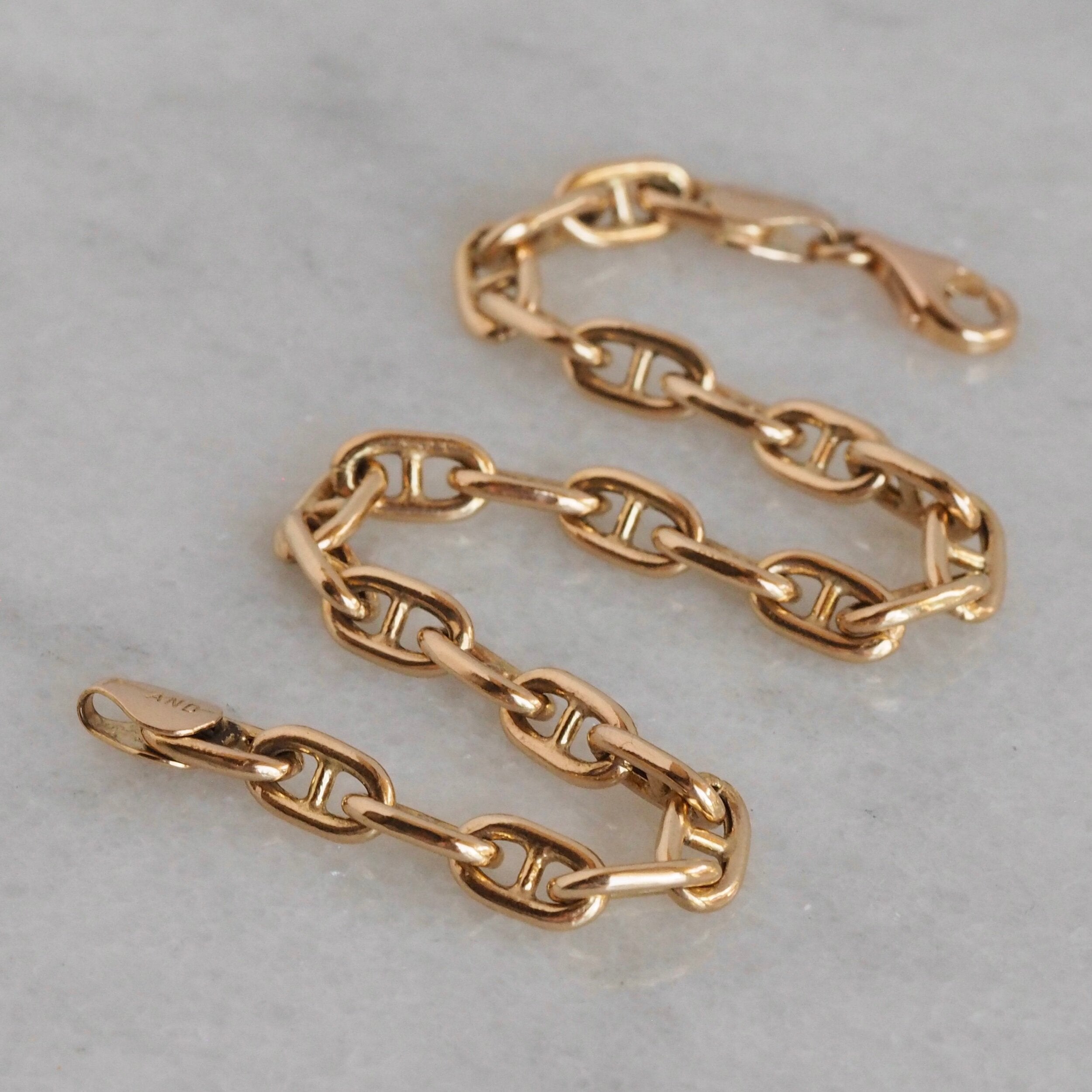 Vintage Italian 14k Mariner Chain Bracelet