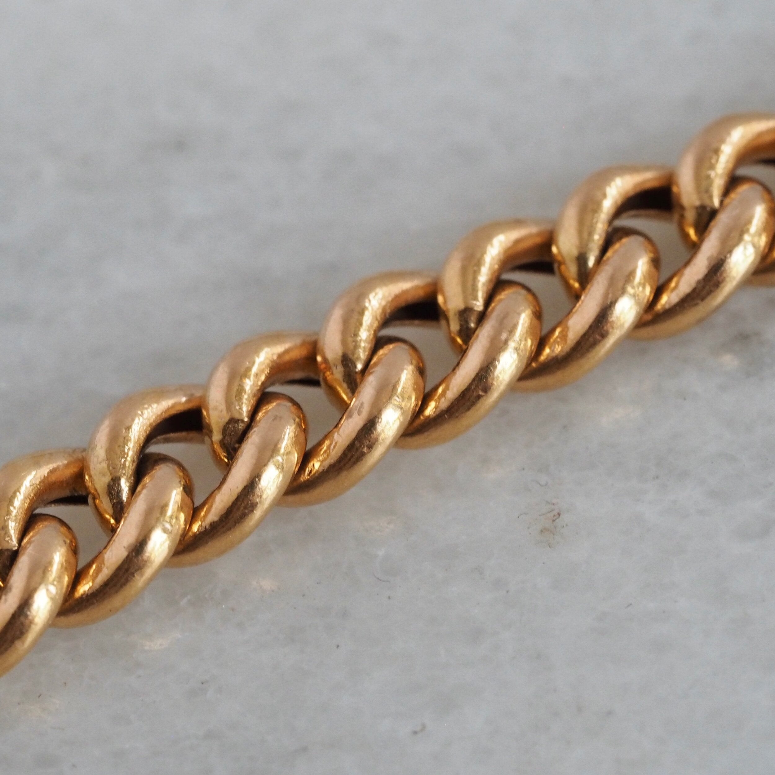 Vintage Portuguese 19k Gold Curb Chain Bracelet