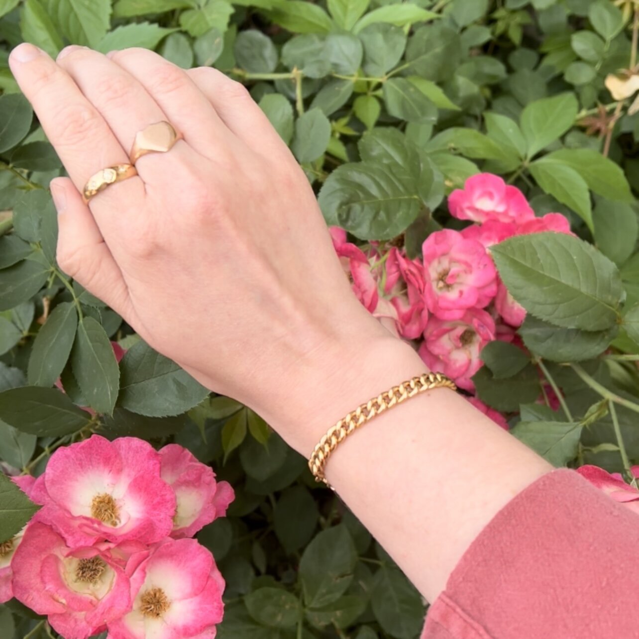 Vintage Portuguese 19k Gold Curb Chain Bracelet
