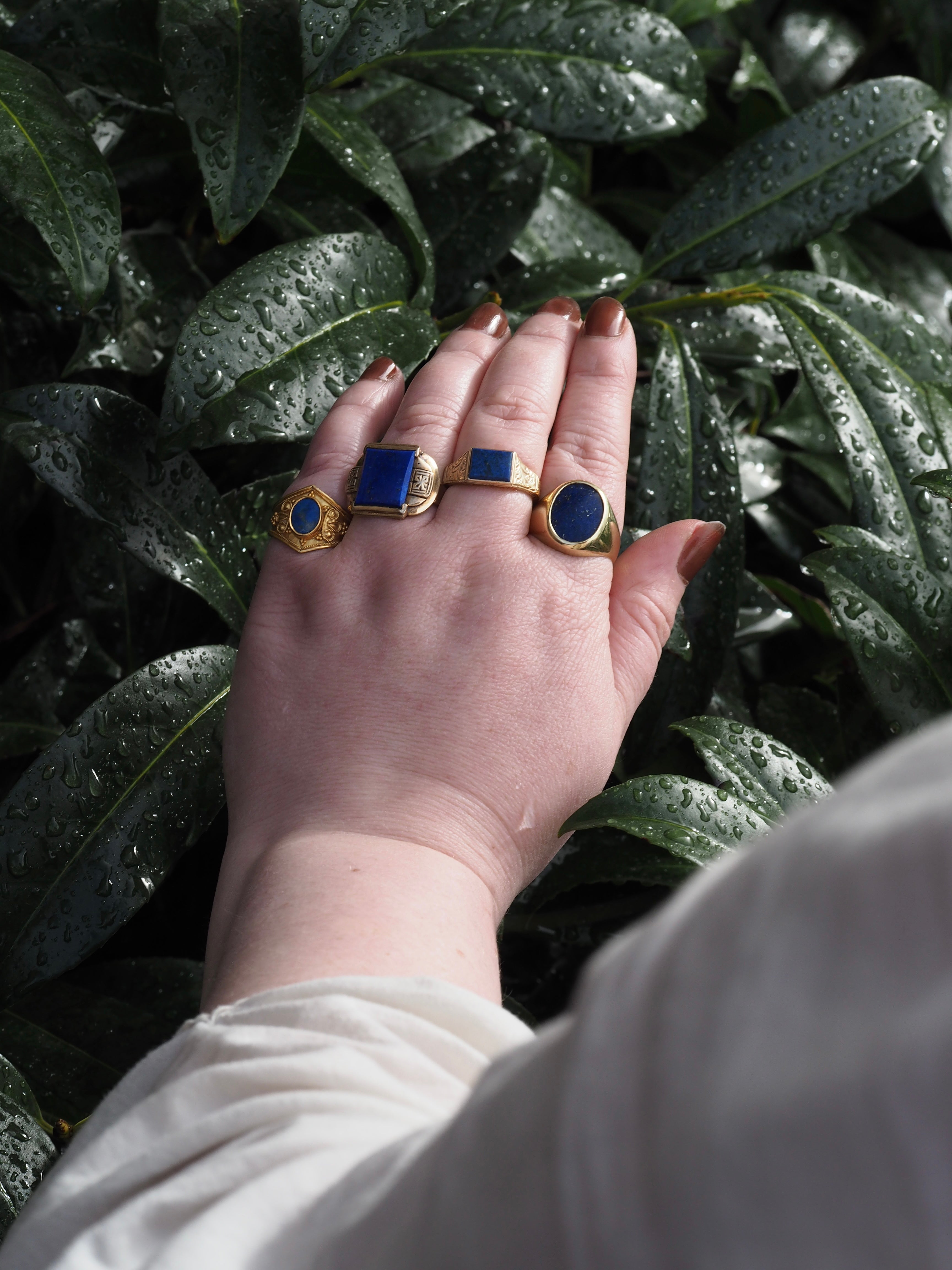 Art Deco 10k Gold Lapis Ring