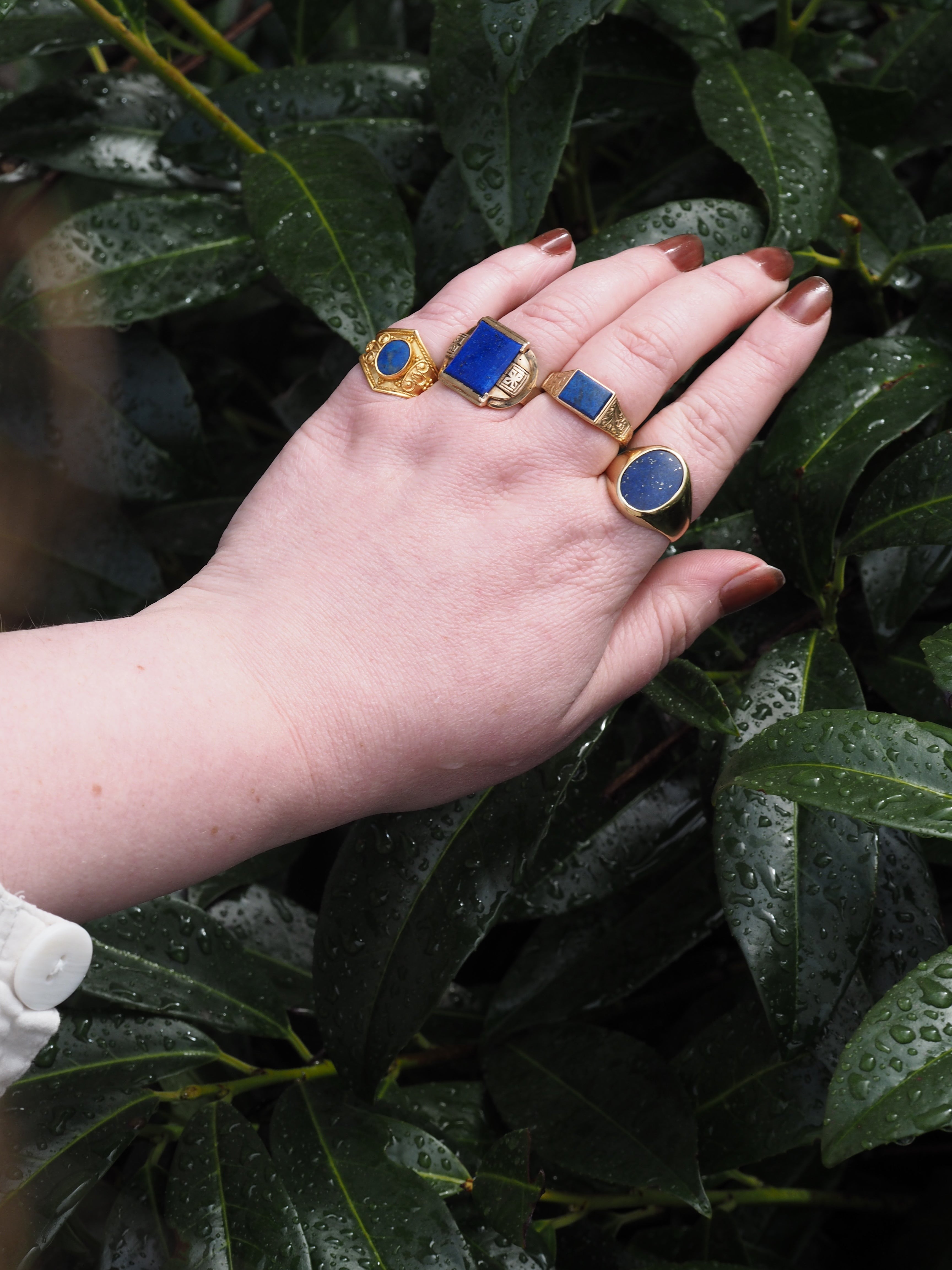 Art Deco 10k Gold Lapis Ring