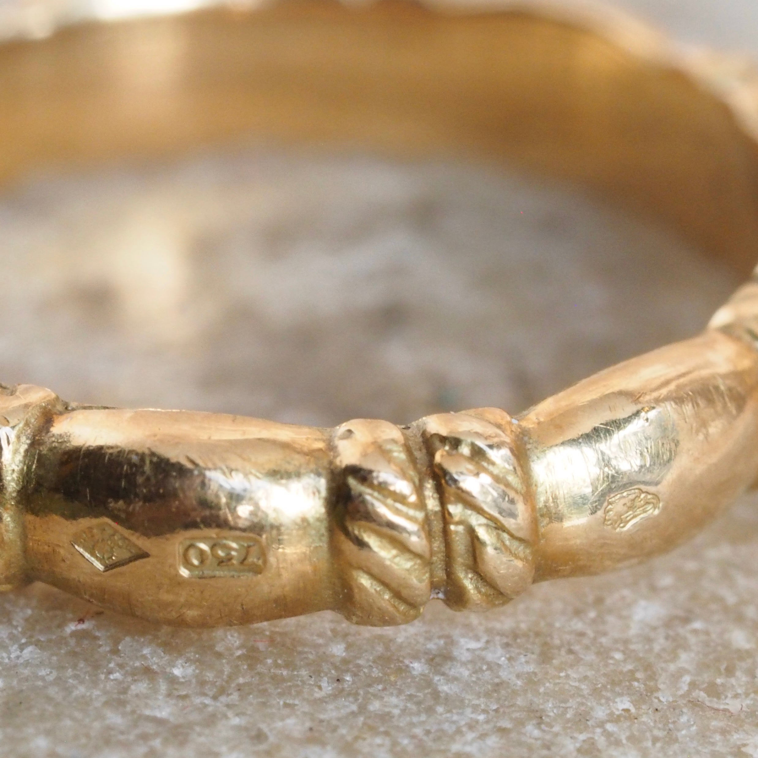 Vintage French 18k Gold Rope Band