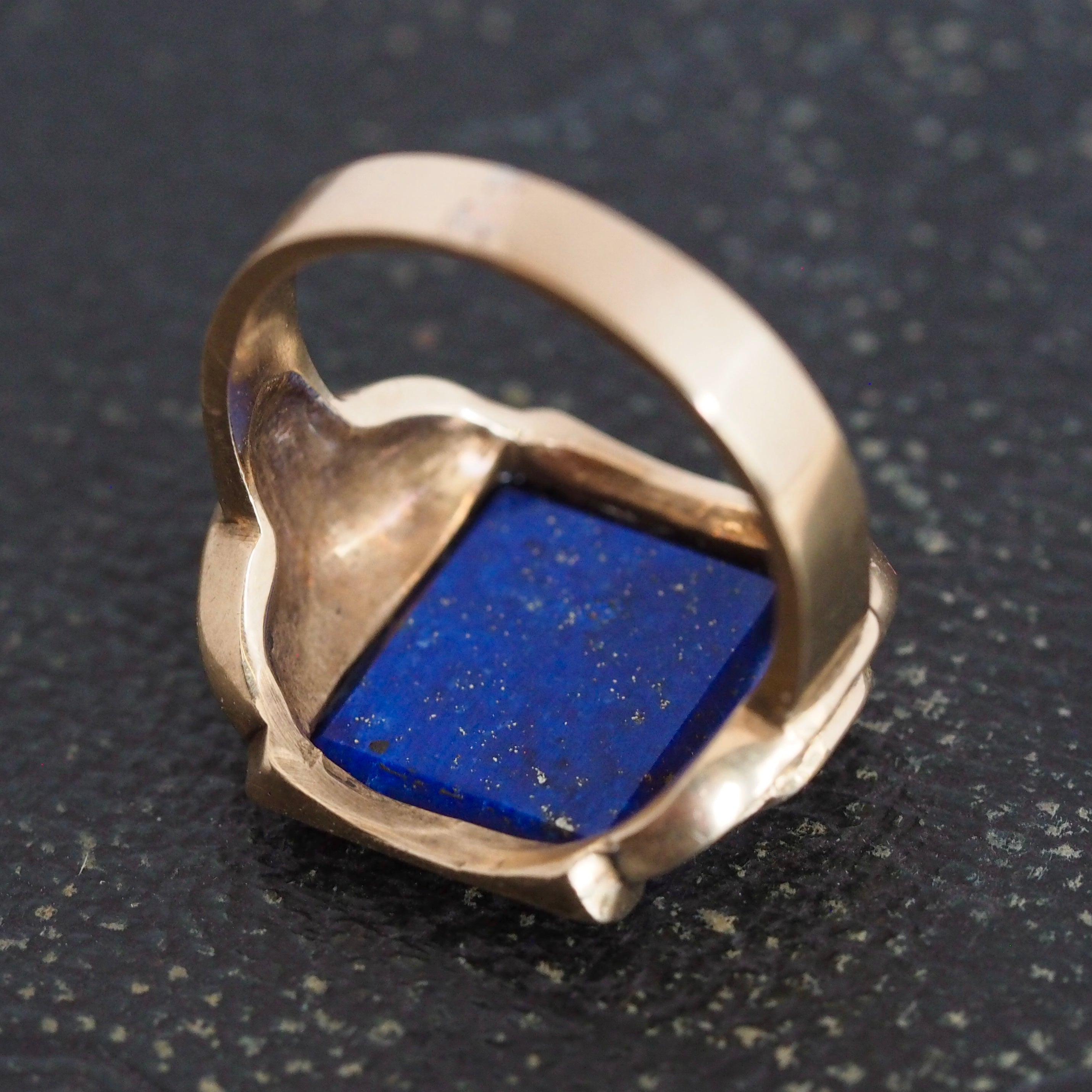Art Deco 10k Gold Lapis Ring