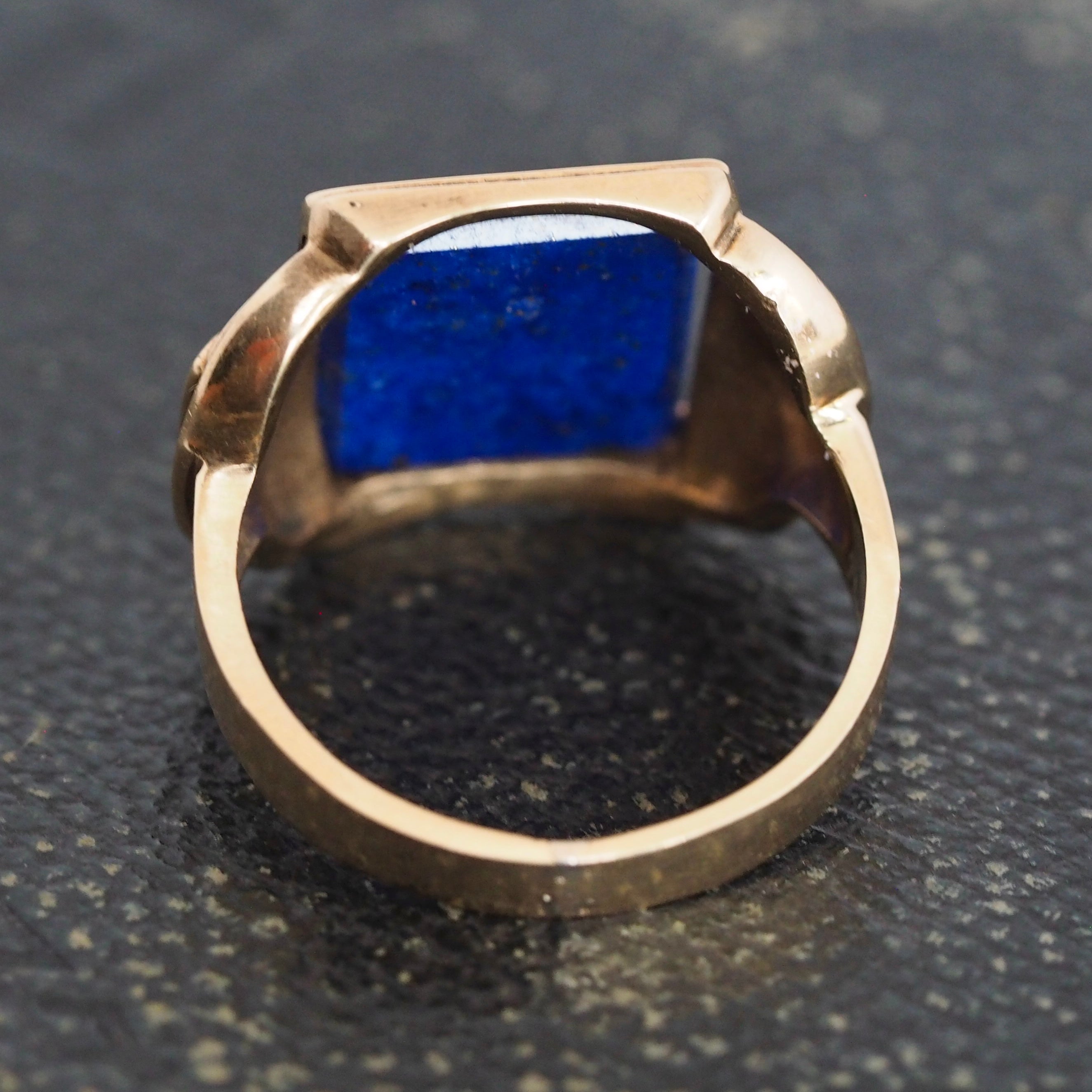 Art Deco 10k Gold Lapis Ring