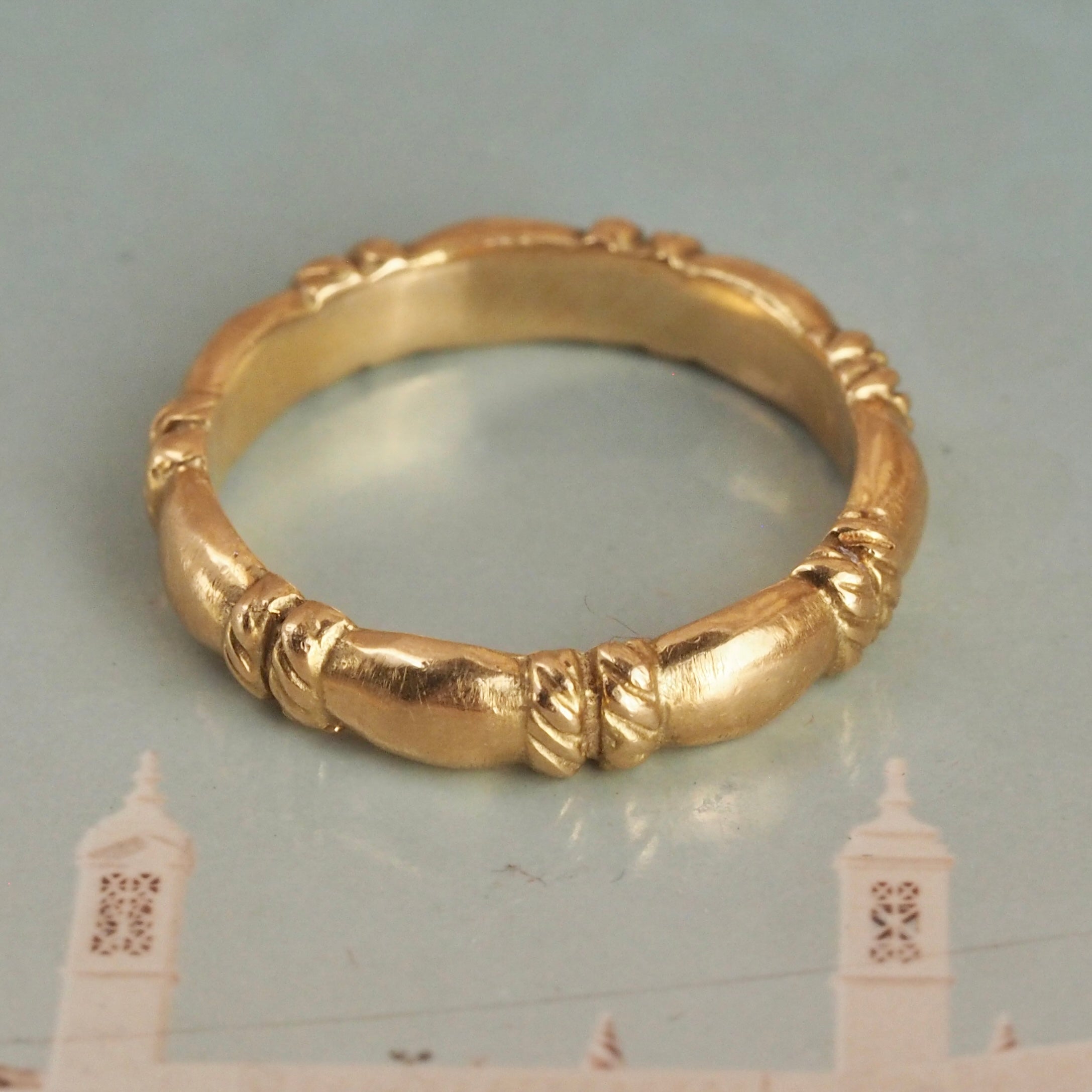 Vintage French 18k Gold Rope Band