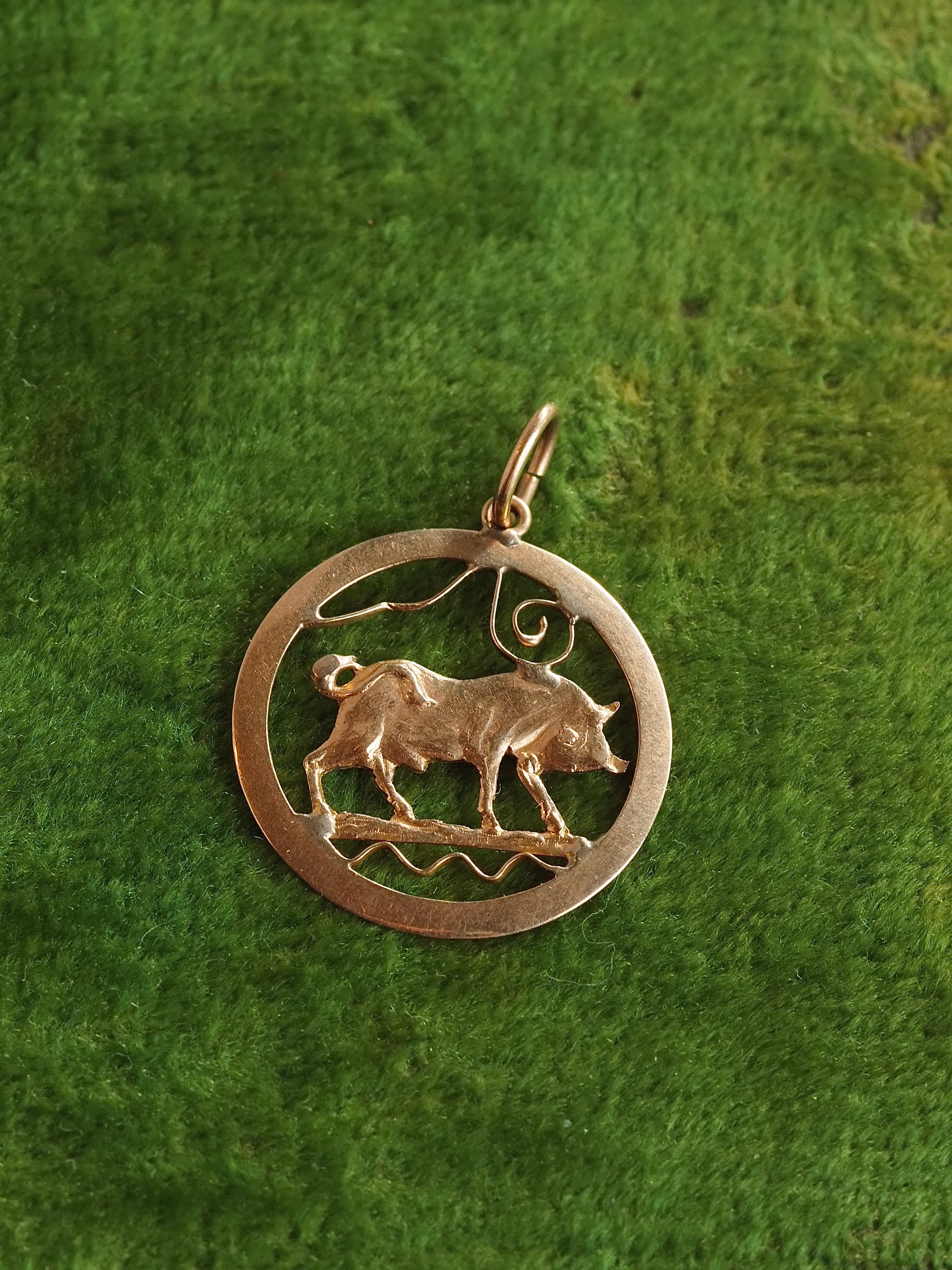 Vintage Taurus 14k Gold Charm