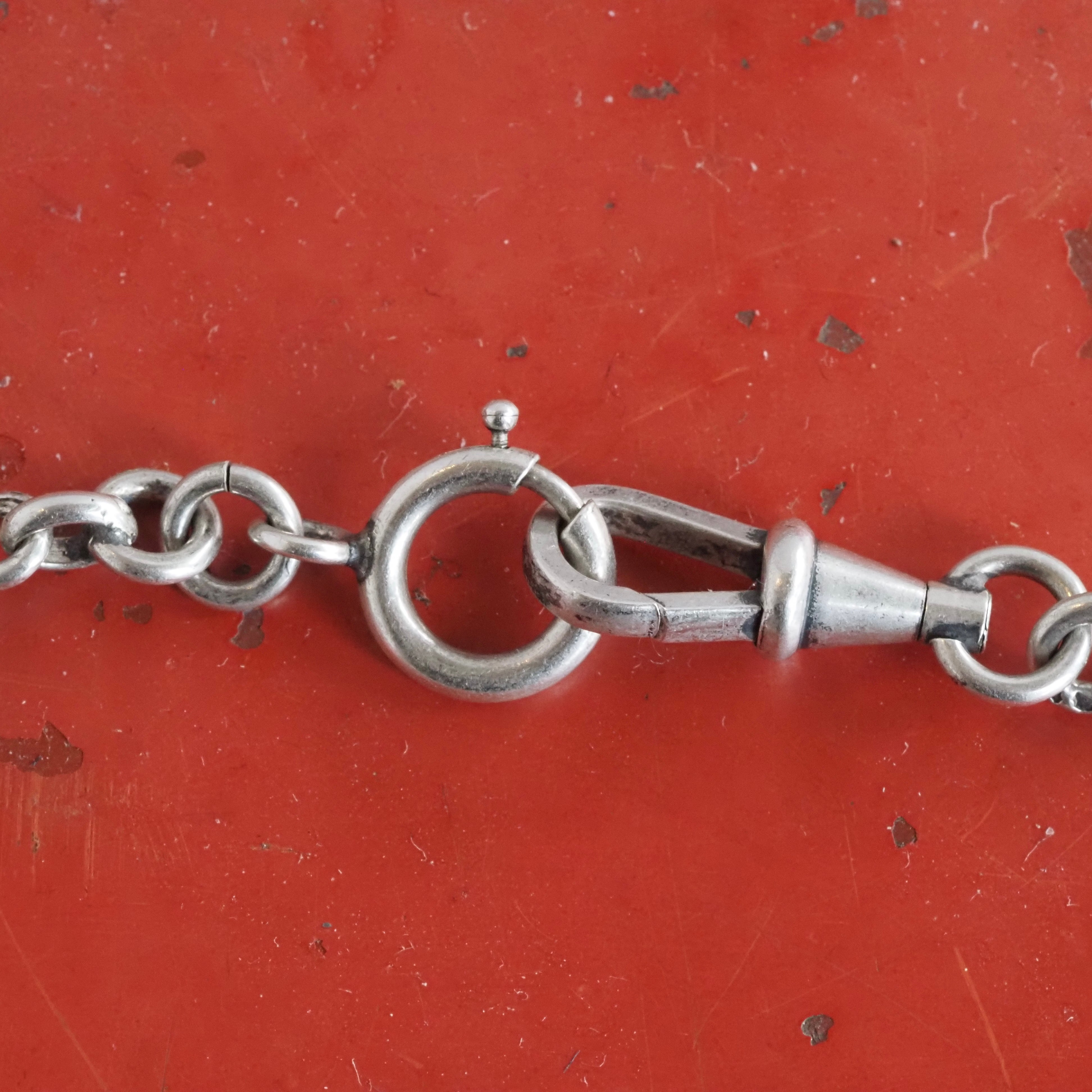 Antique French Art Nouveau Sterling Silver Dimentional Chain