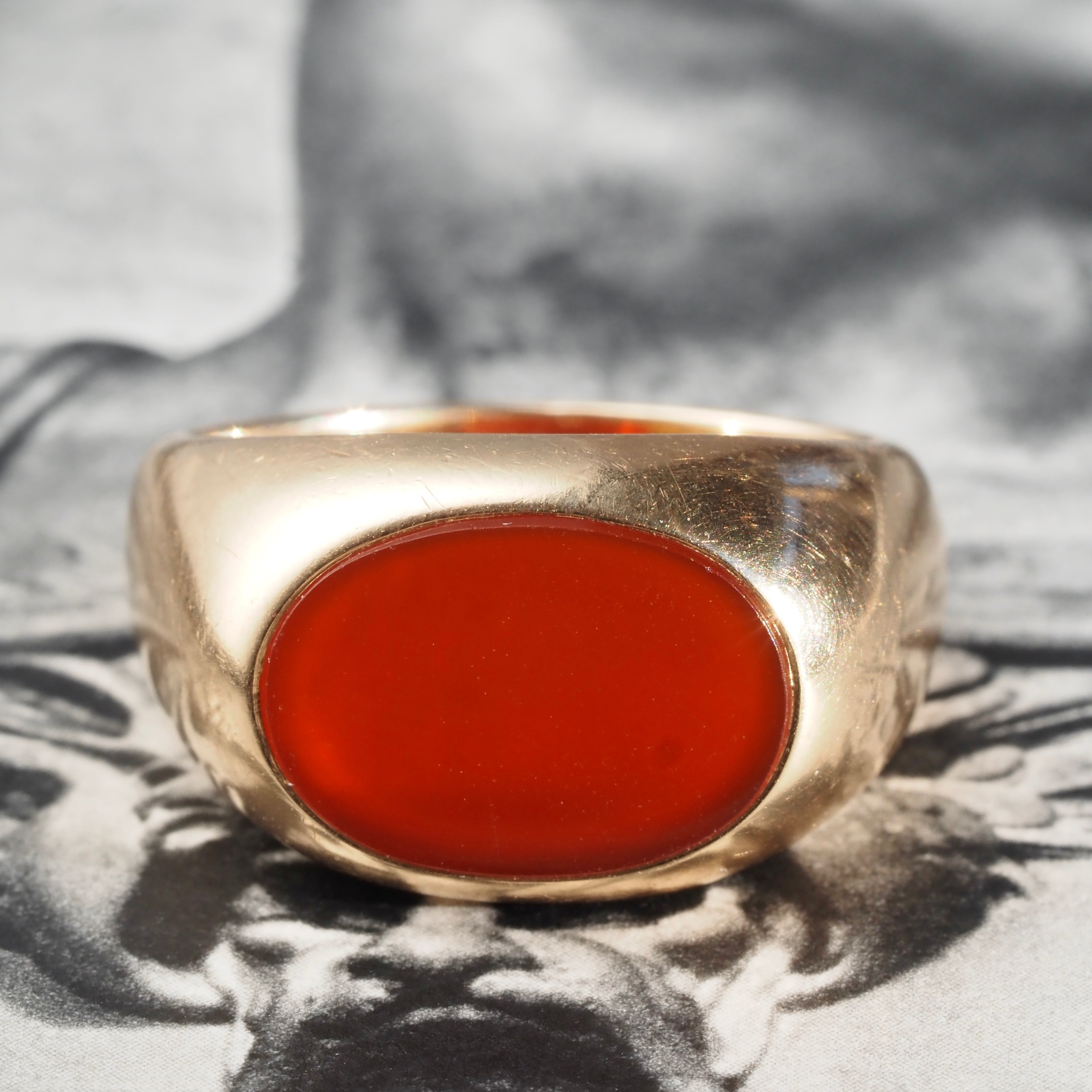 Vintage Carnelian 14k Gold Signet Ring