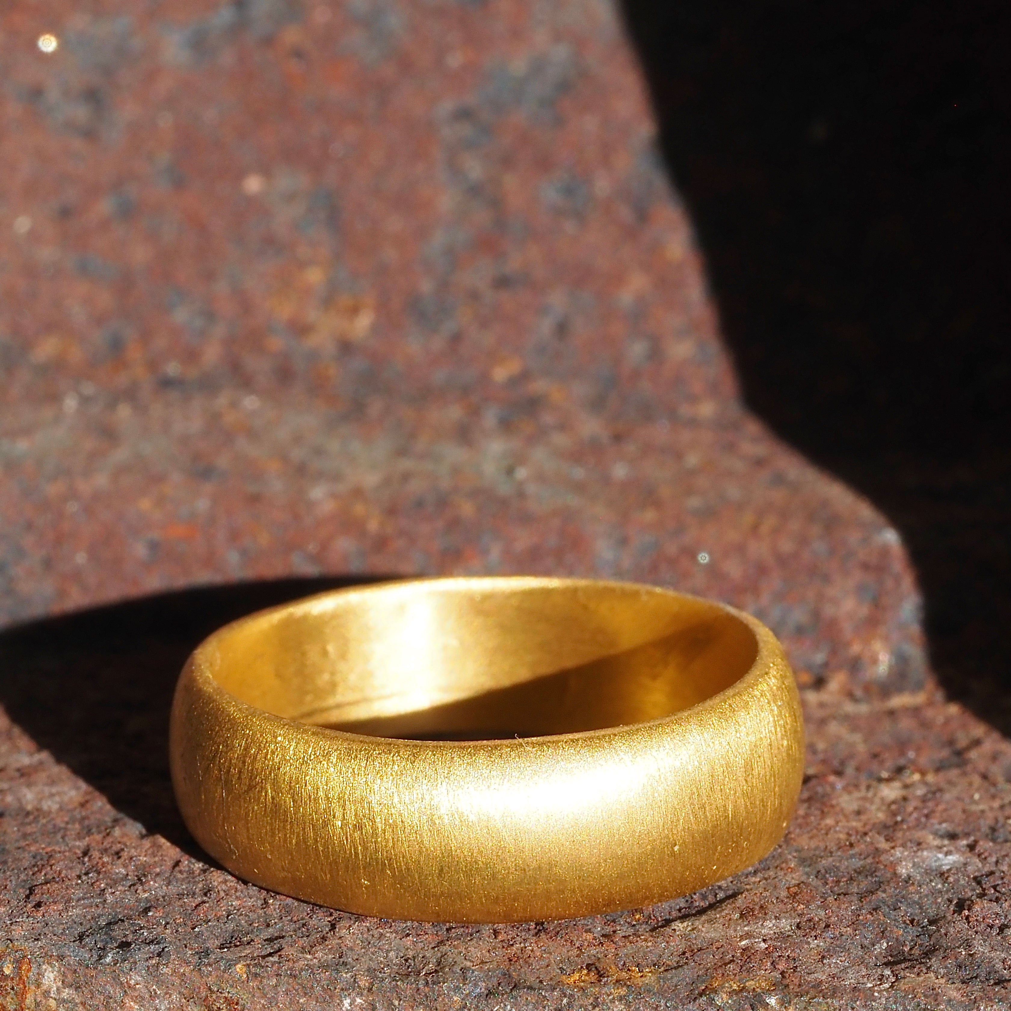 Vintage Brushed 24k Gold Band