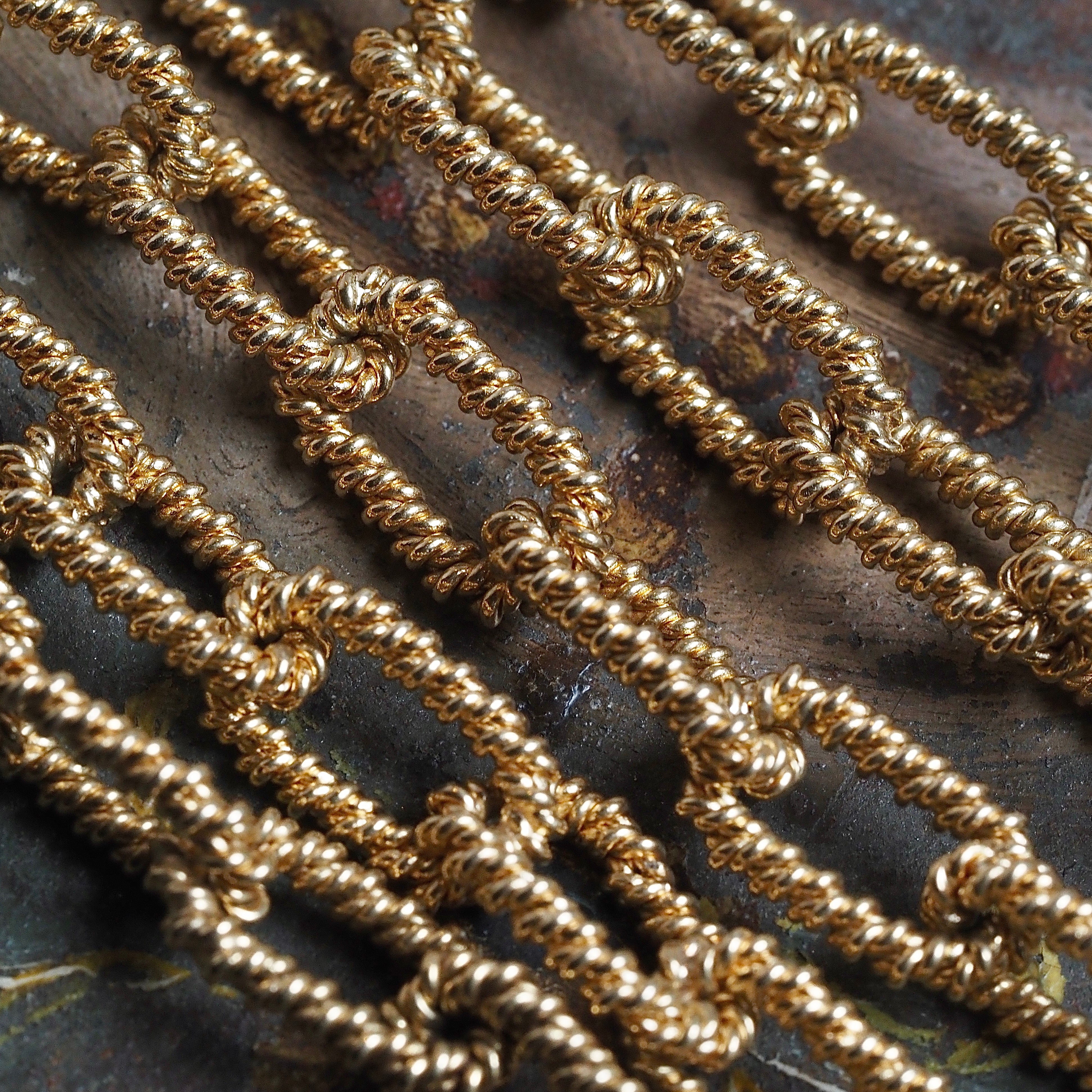 Vintage Solid 14k Gold Twisted Link Chain Necklace