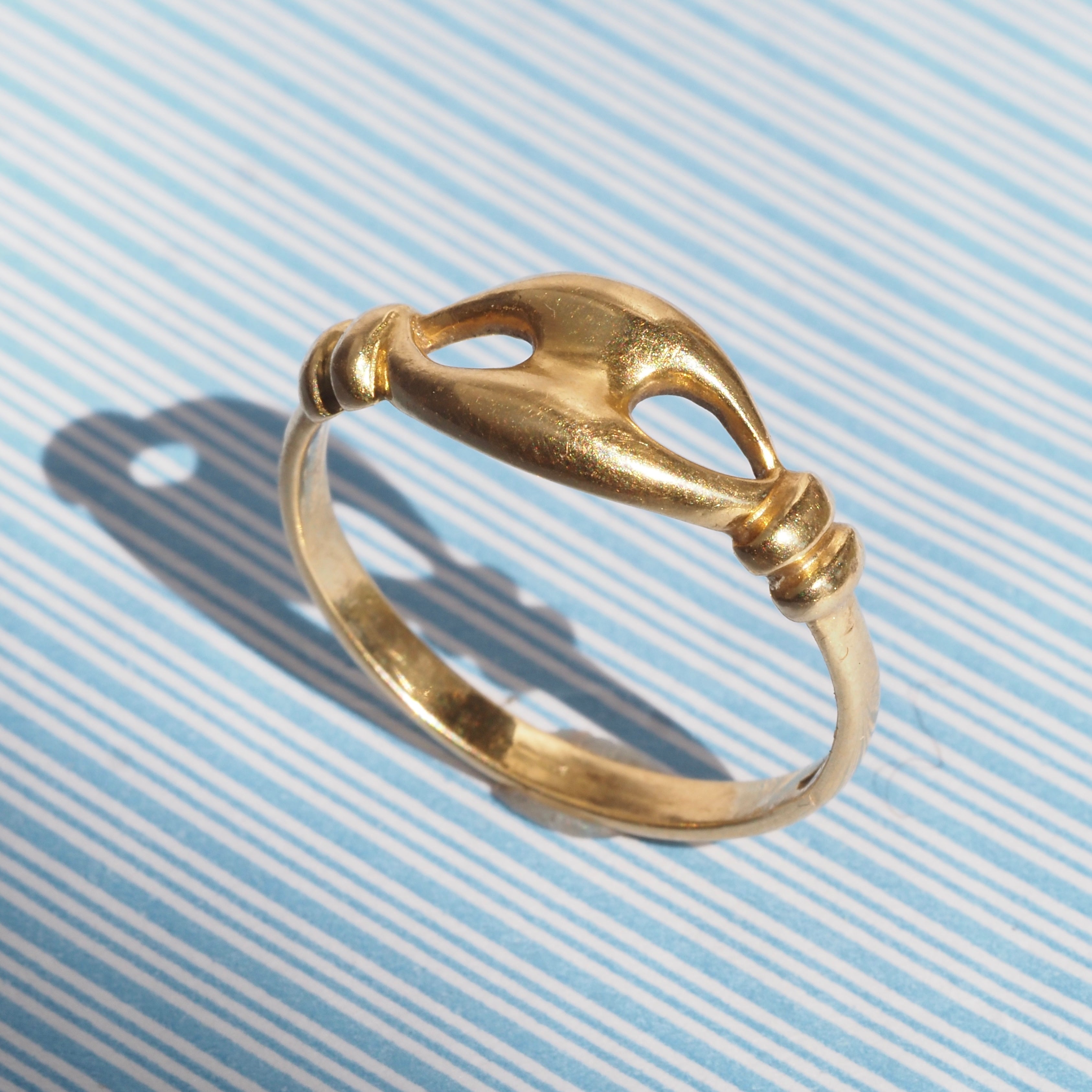 Vintage Anchor Mariner Link 18k Gold Ring