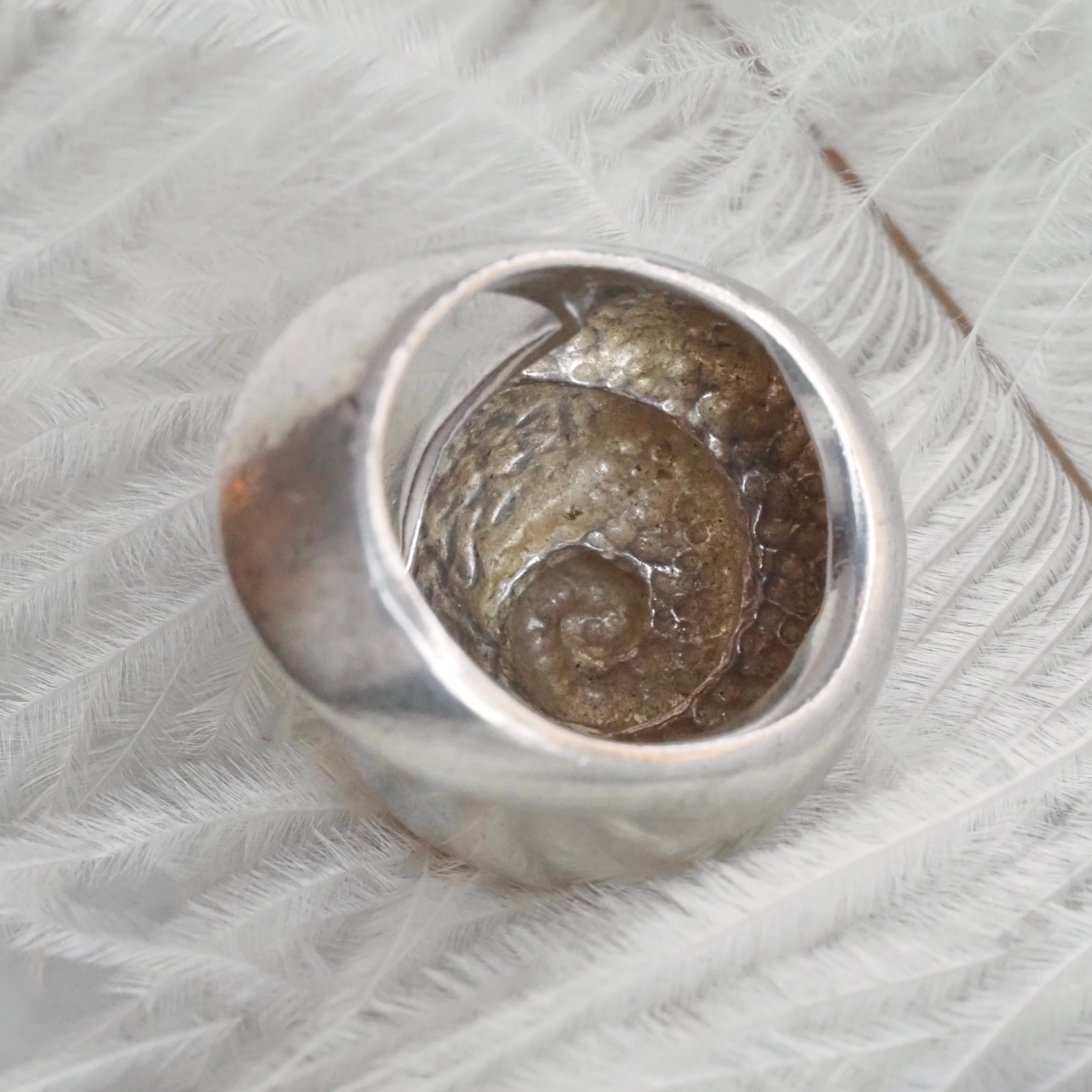 Vintage Sterling Silver Snail Shell Ring