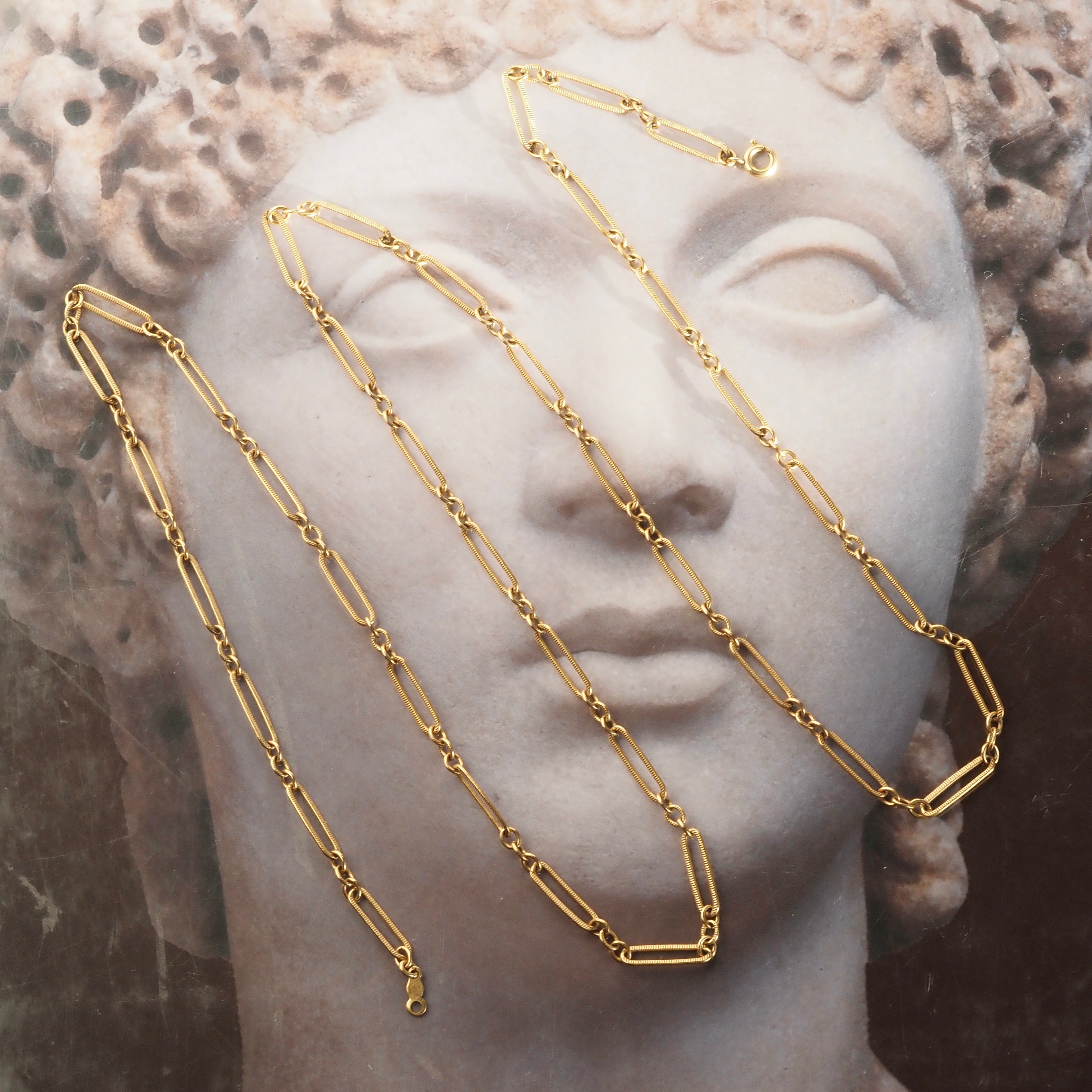 Antique Textured Link Gold Filled Necklace