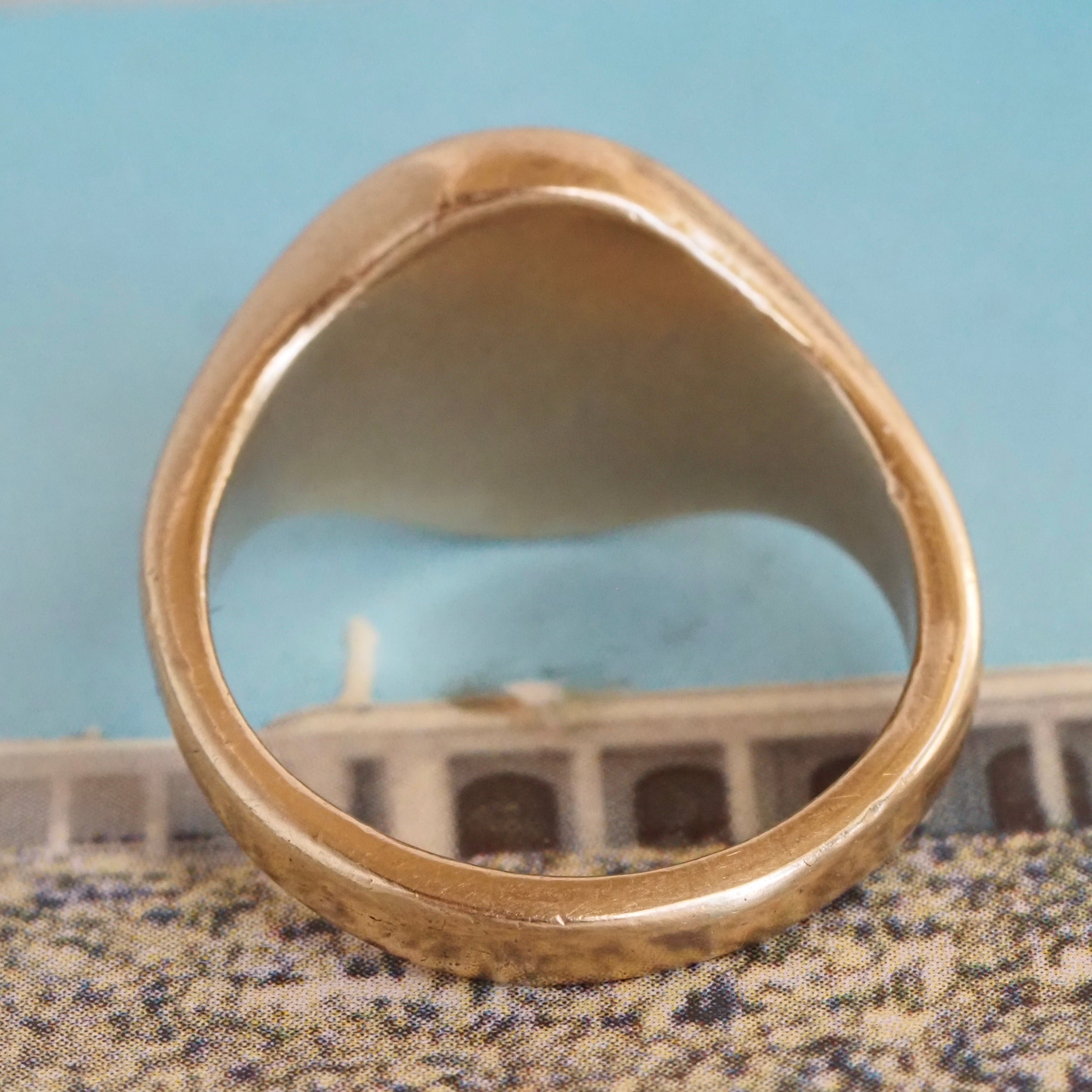 Vintage English c. 1965 Phoenix 9k Gold Signet Ring