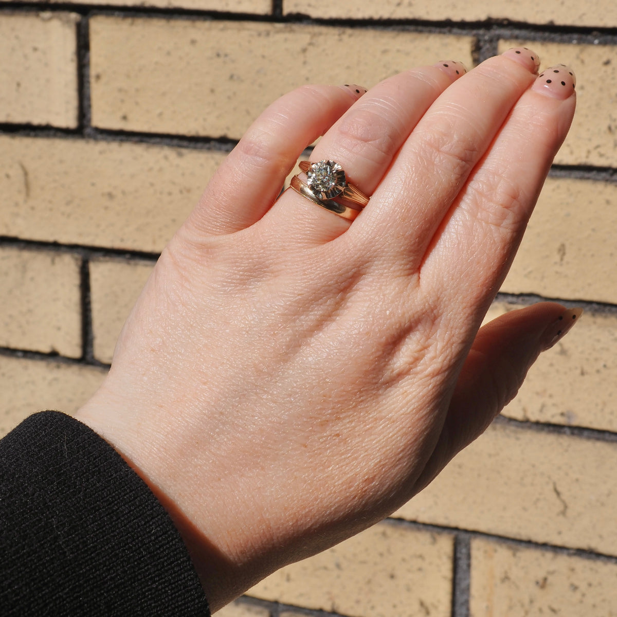 ON HOLD Antique c. 1920 Old Mine Cut Diamond 14k Gold Engagement Ring