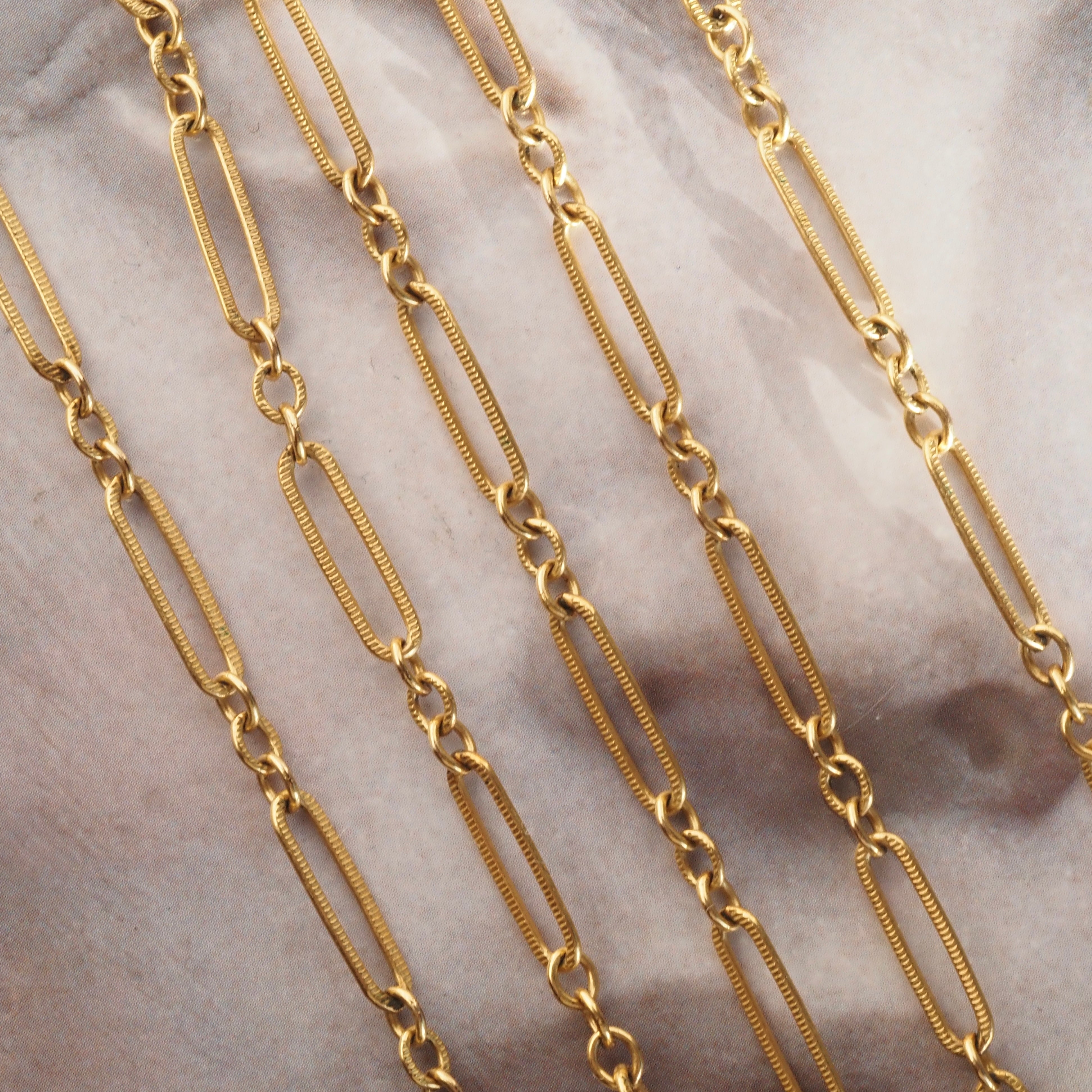 Antique Textured Link Gold Filled Necklace