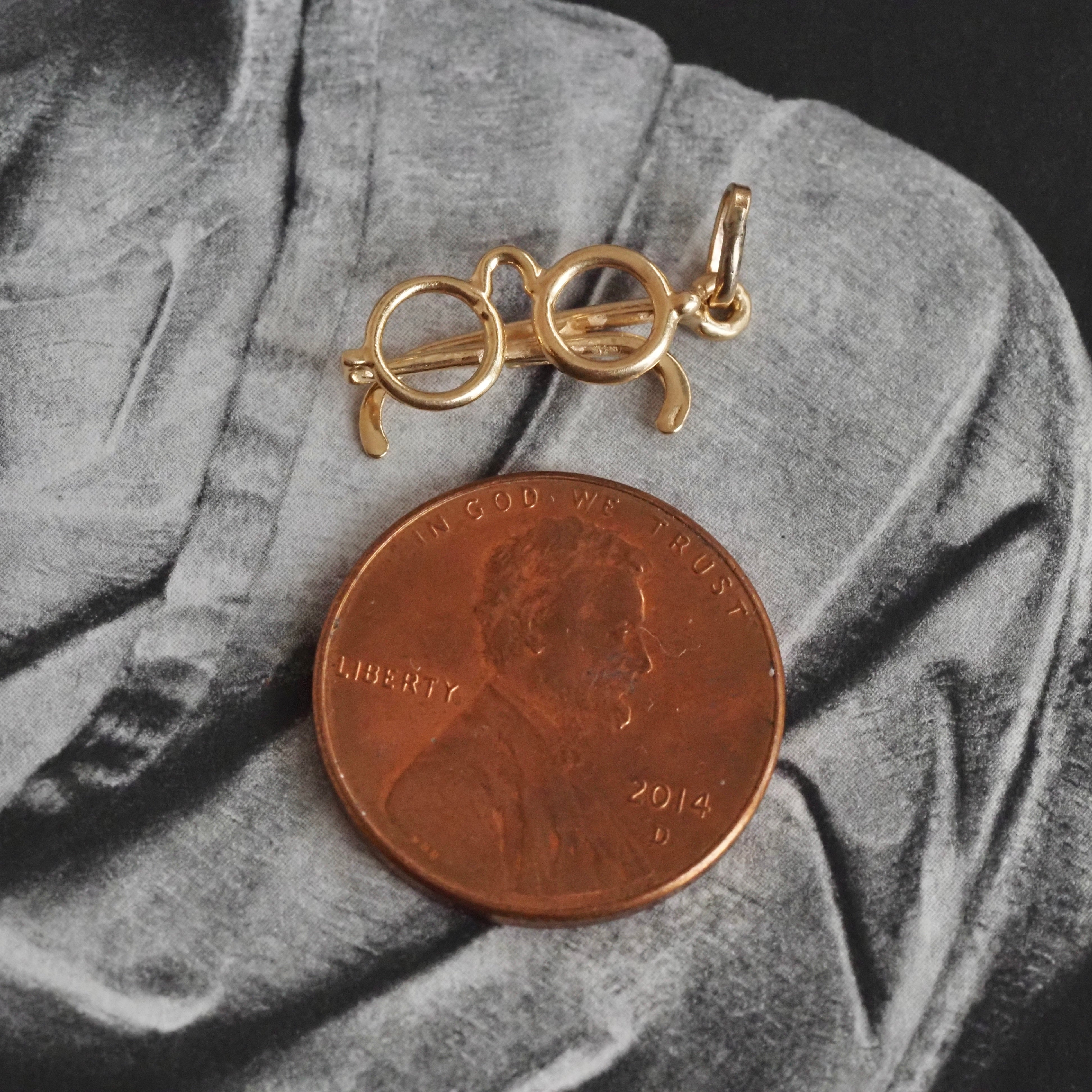 Vintage 14k Gold Spectacles Charm