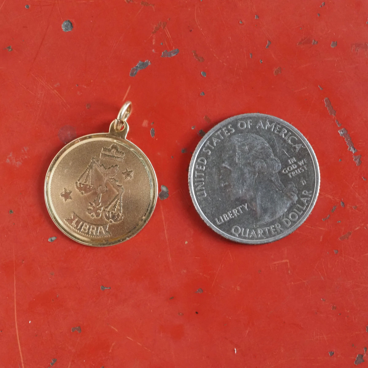 Vintage Libra 14k Gold Pendant