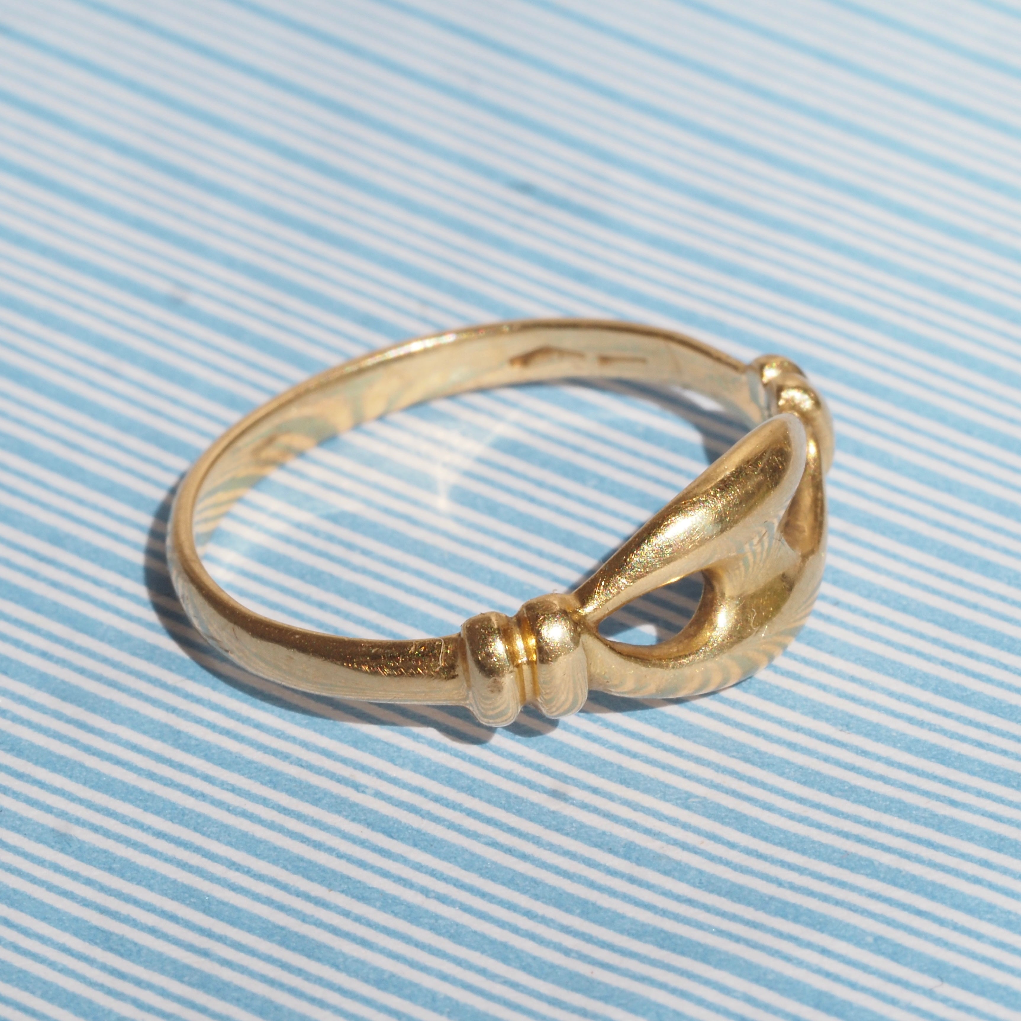 Vintage Anchor Mariner Link 18k Gold Ring