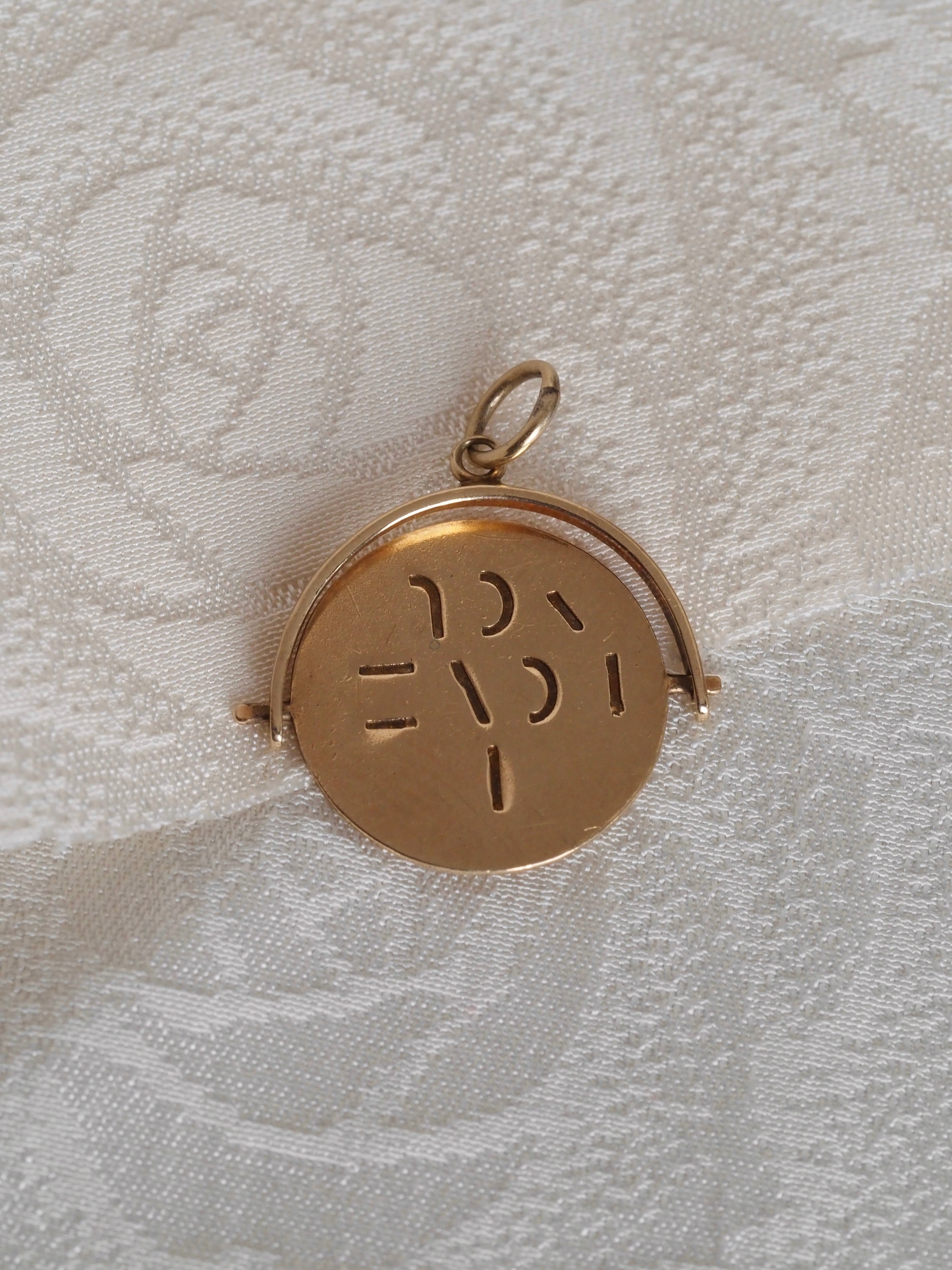 Vintage “I love you” Spinner 9k Gold Charm