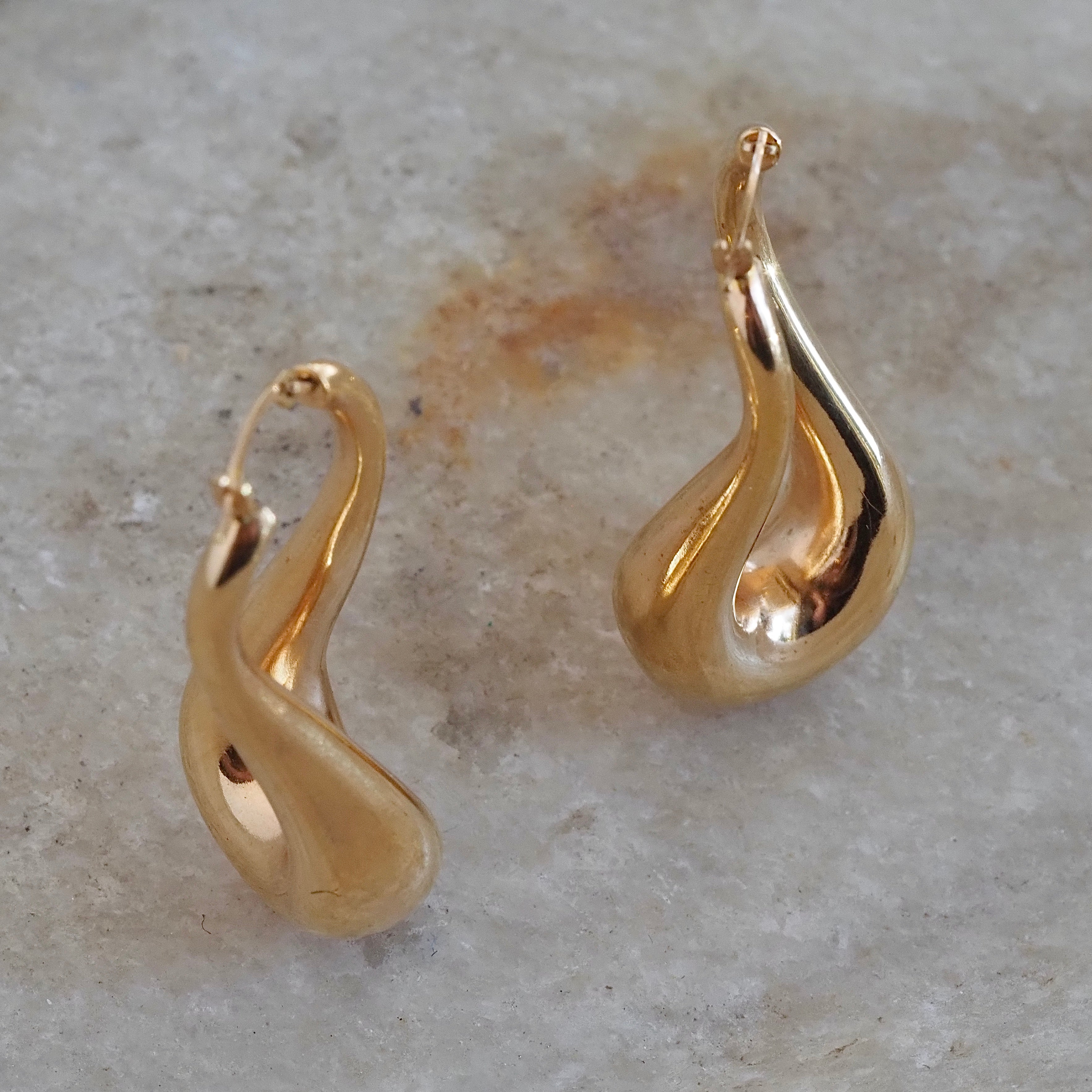 Vintage Melty 14k Gold Hoops