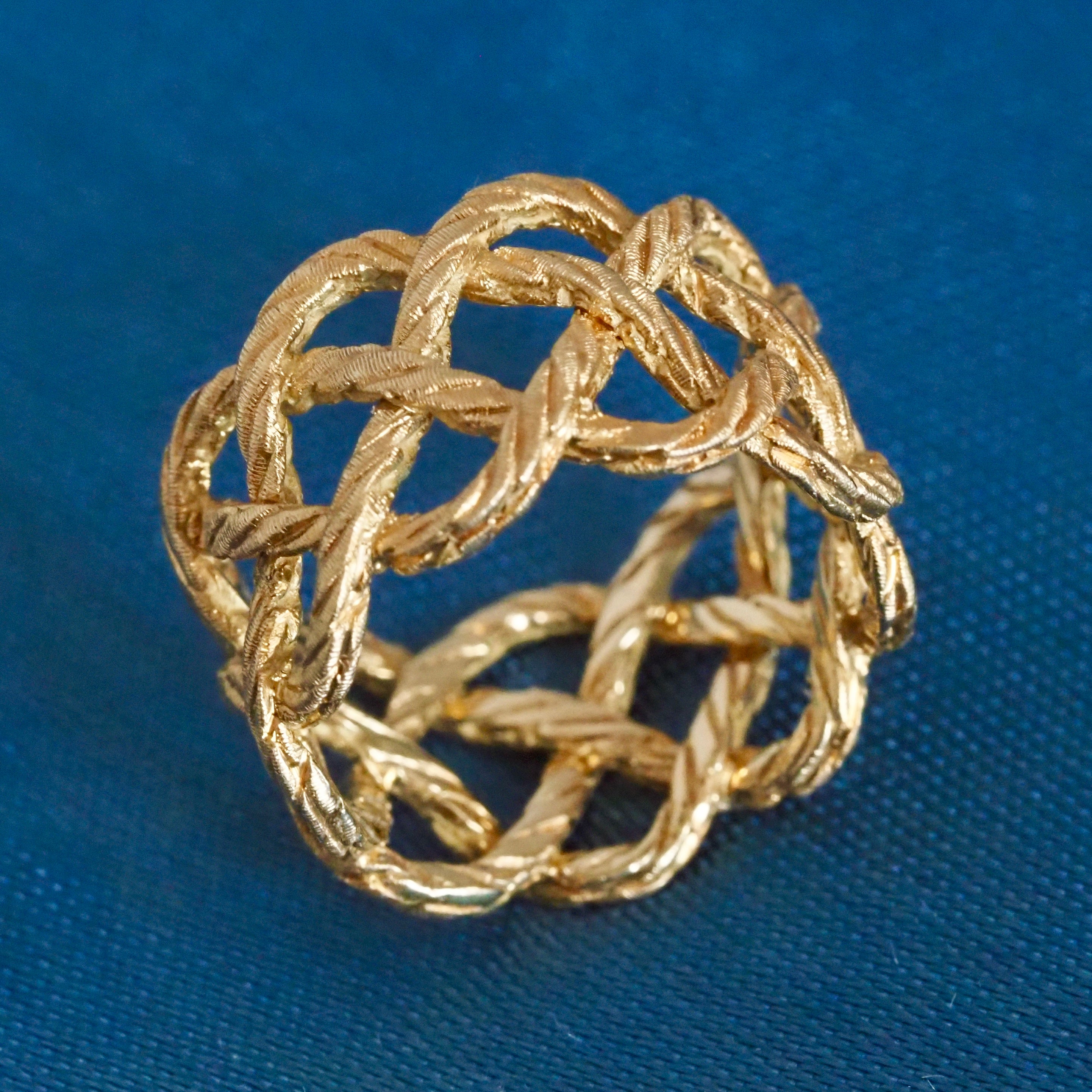 Woven Lattice Rope 18k Gold Ring