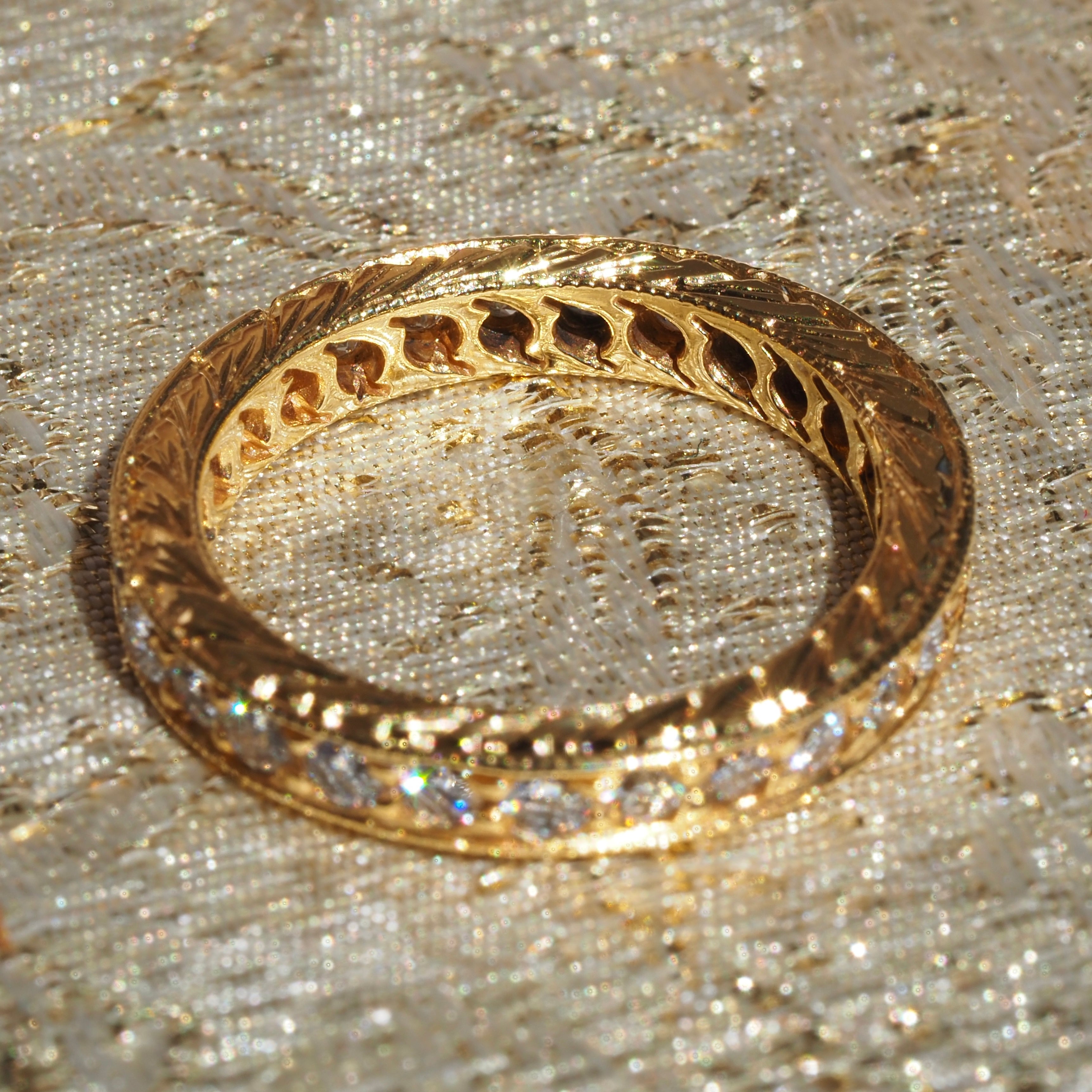 Vintage Diamond Eternity 14k Gold Band
