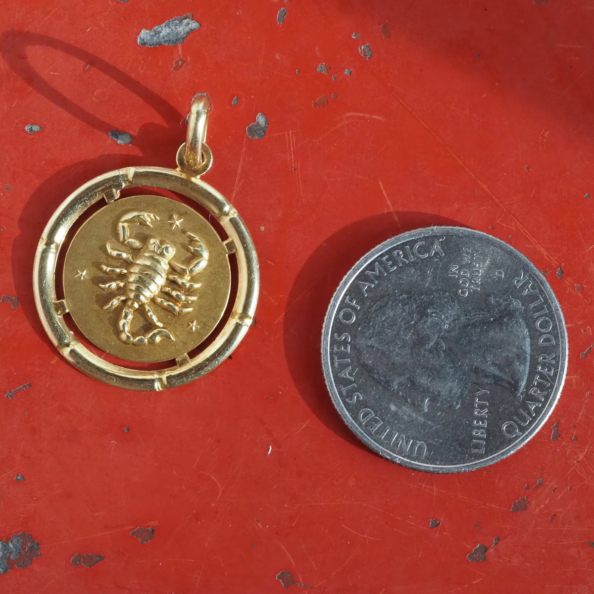 Vintage Scorpio 18k Gold Pendant