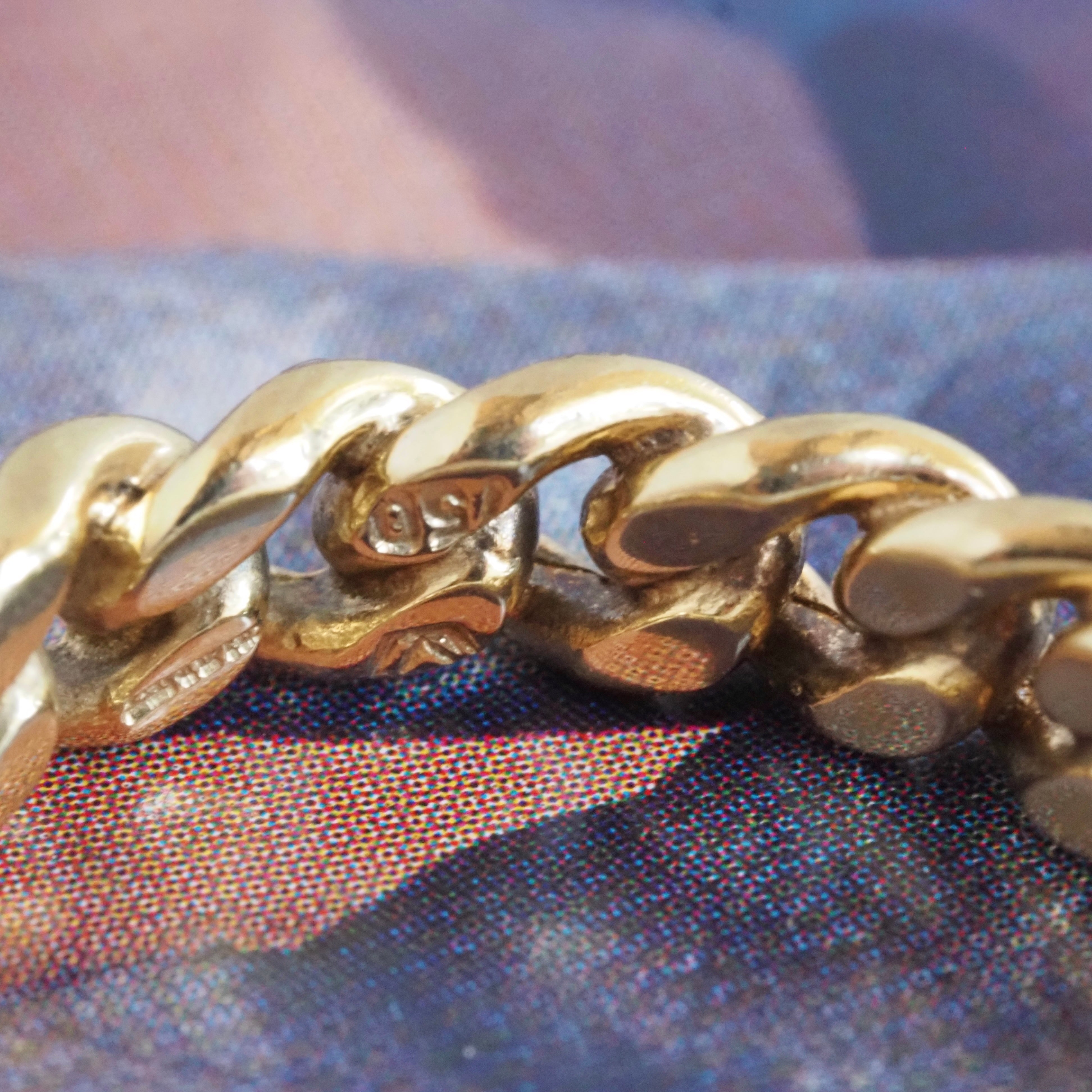 Vintage 18k Gold Curb Chain Ring