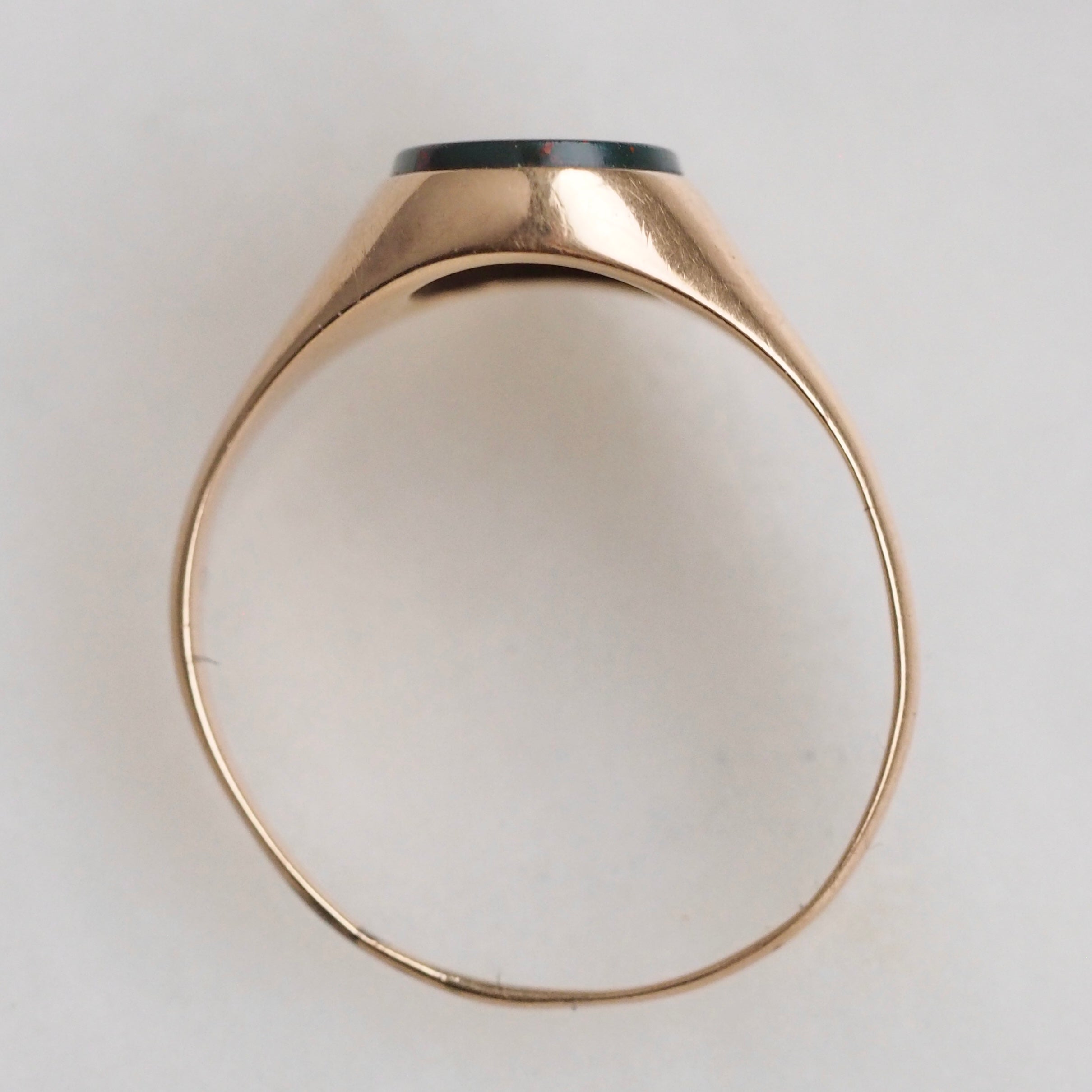 Antique 10k Gold Bloodstone Hermes/Mercury Intaglio Signet Ring