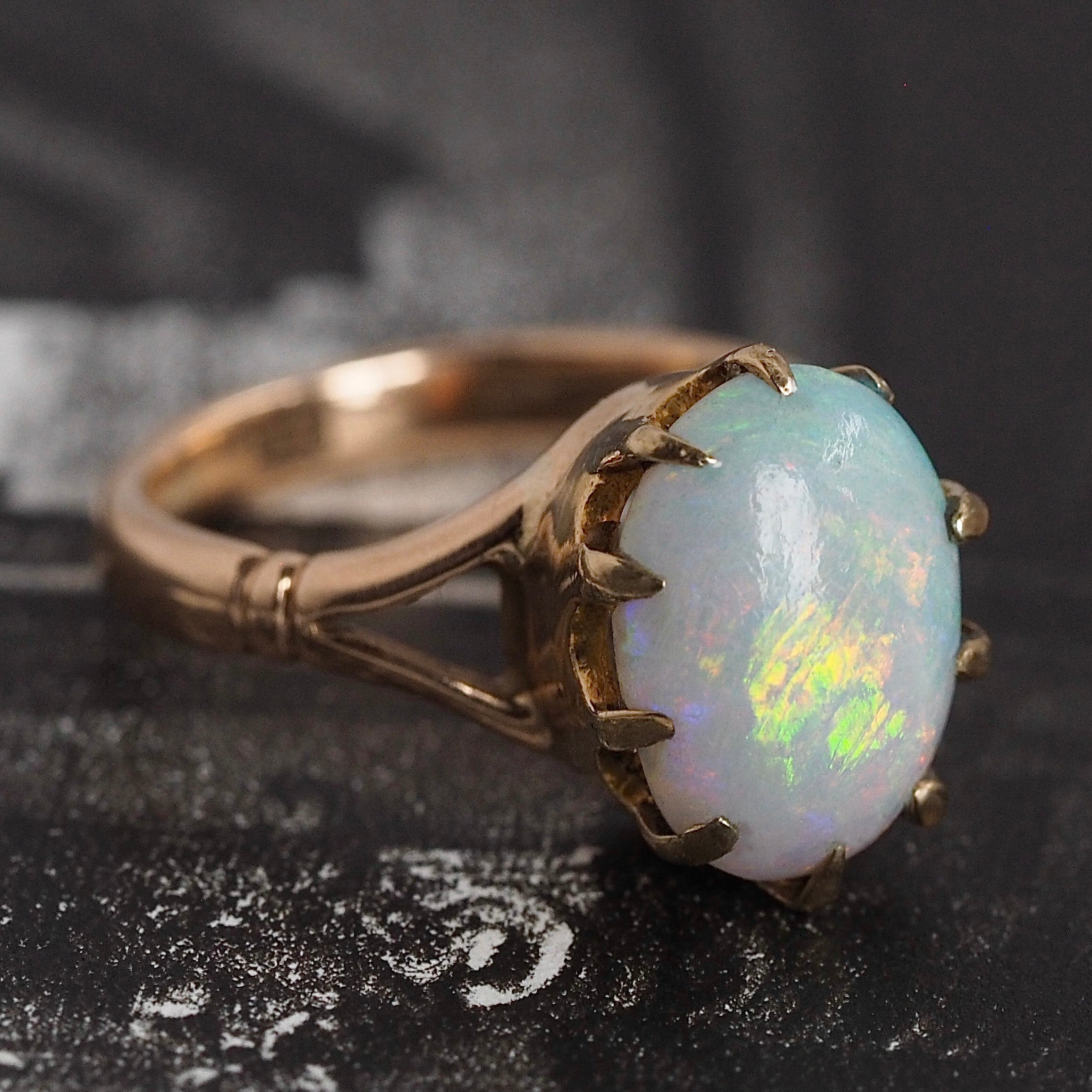 Antique Victorian English 9k Gold Opal Ring