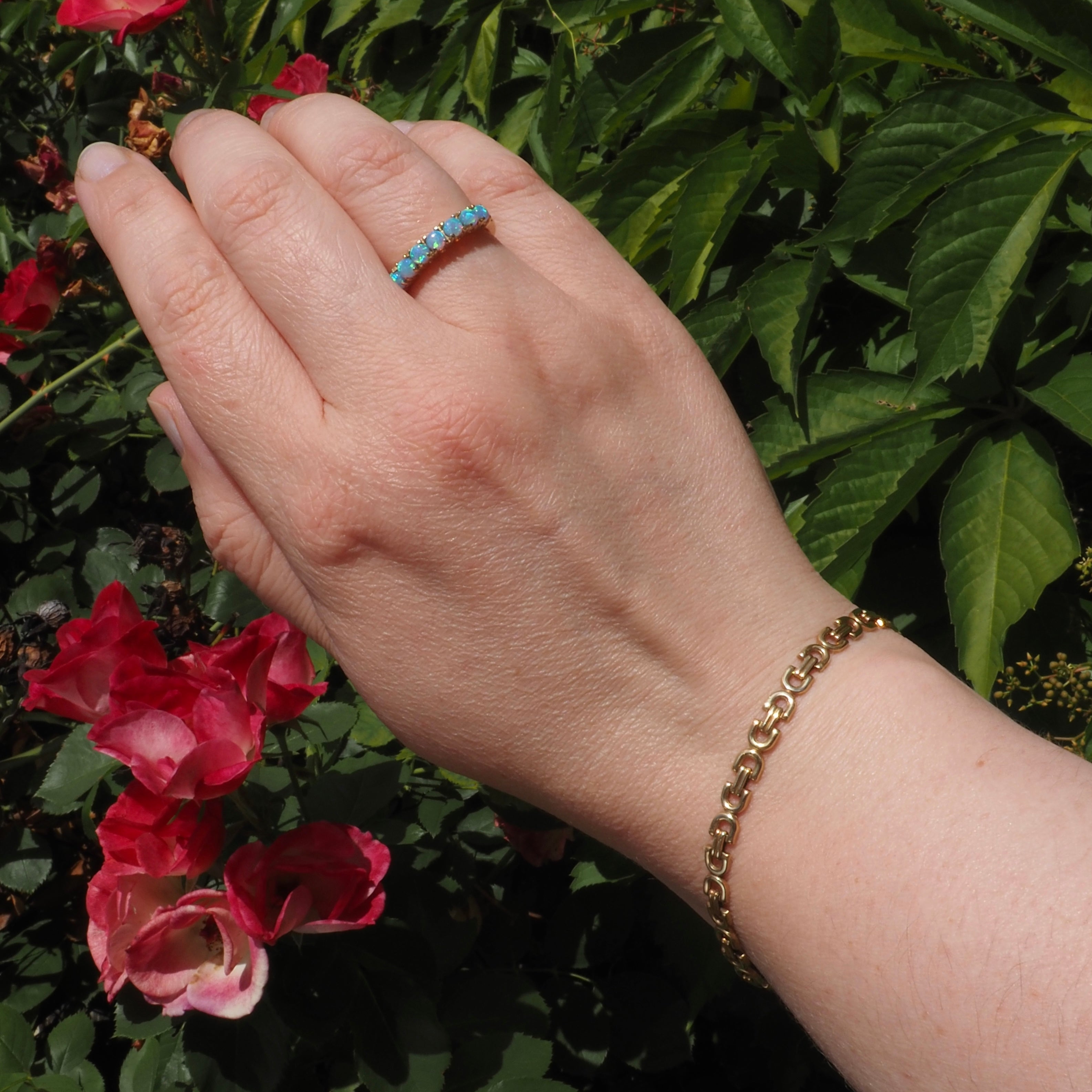 Vintage Italian Arc Link 14k Gold Bracelet