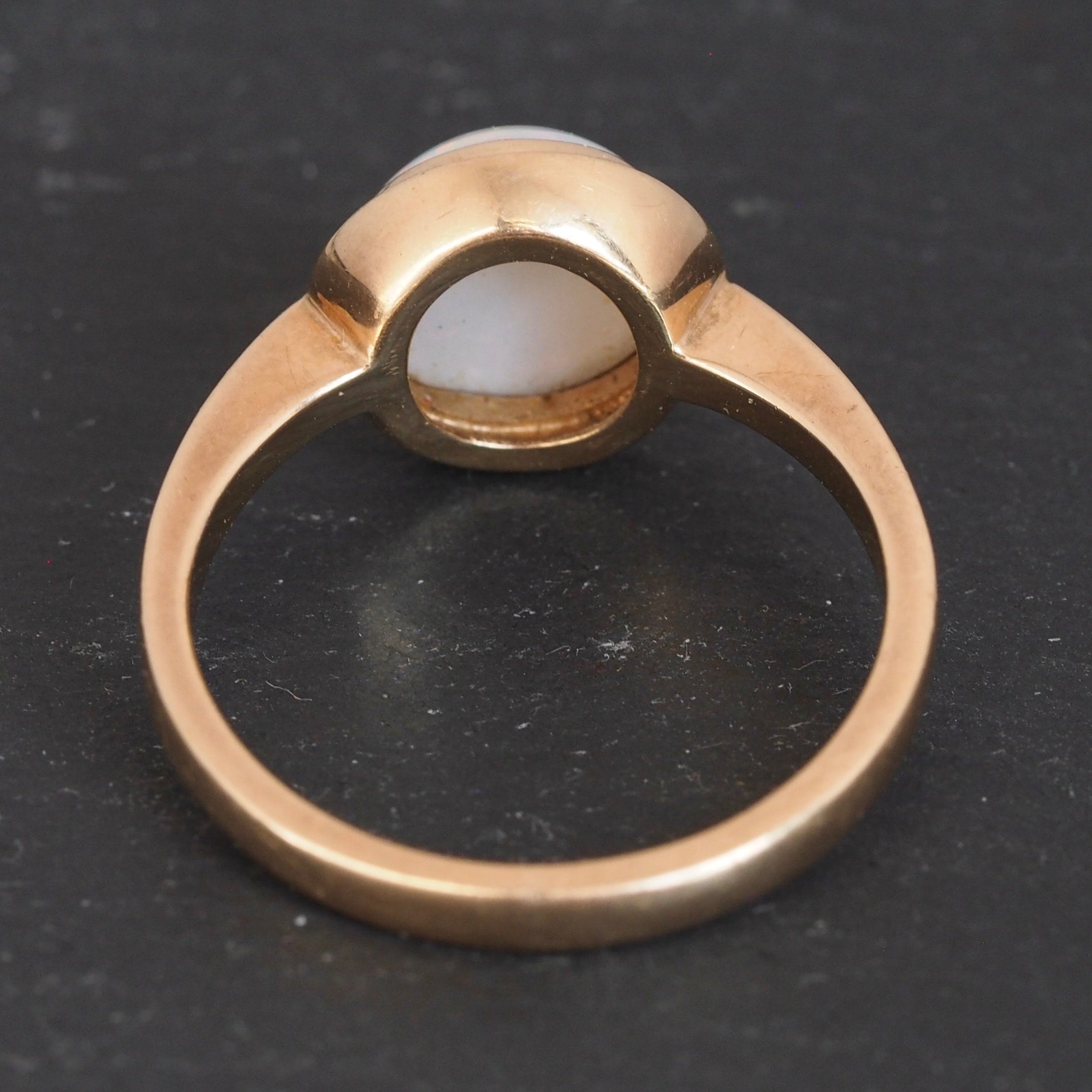 Mid Century Modern 14k Gold Opal Ring