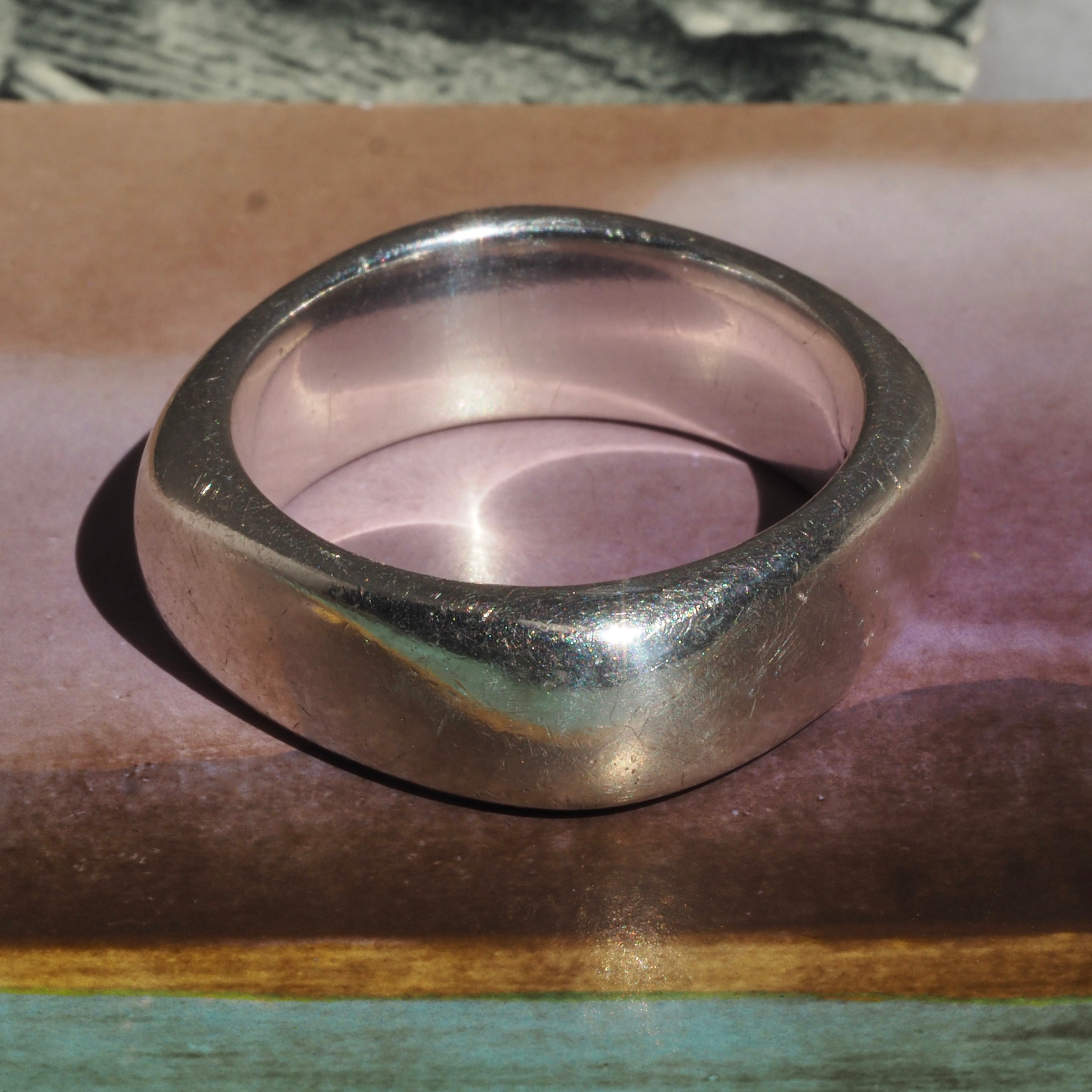 Vintage Tiffany Sterling Silver Squared Band