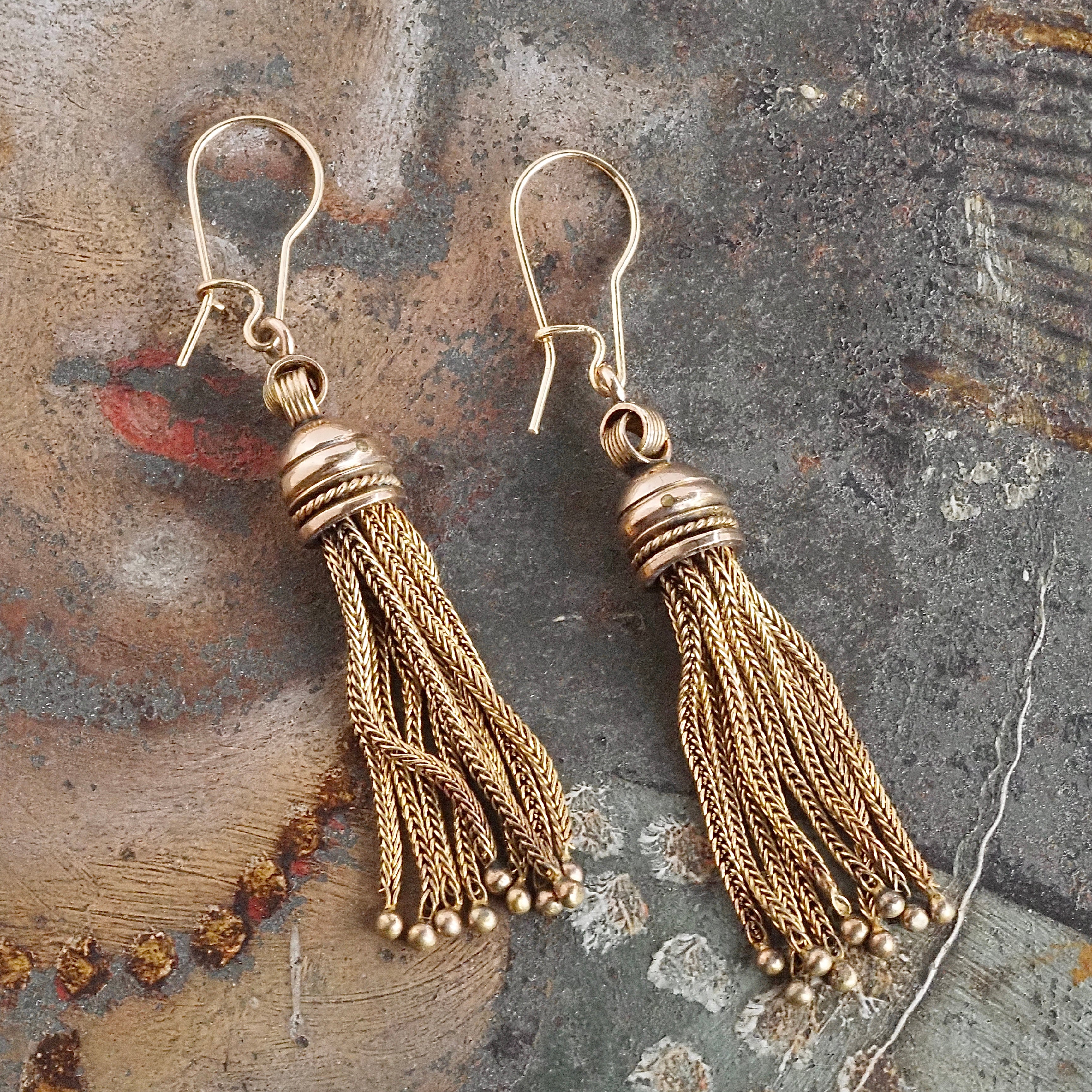 Antique Victorian Gold Tassel Earrings