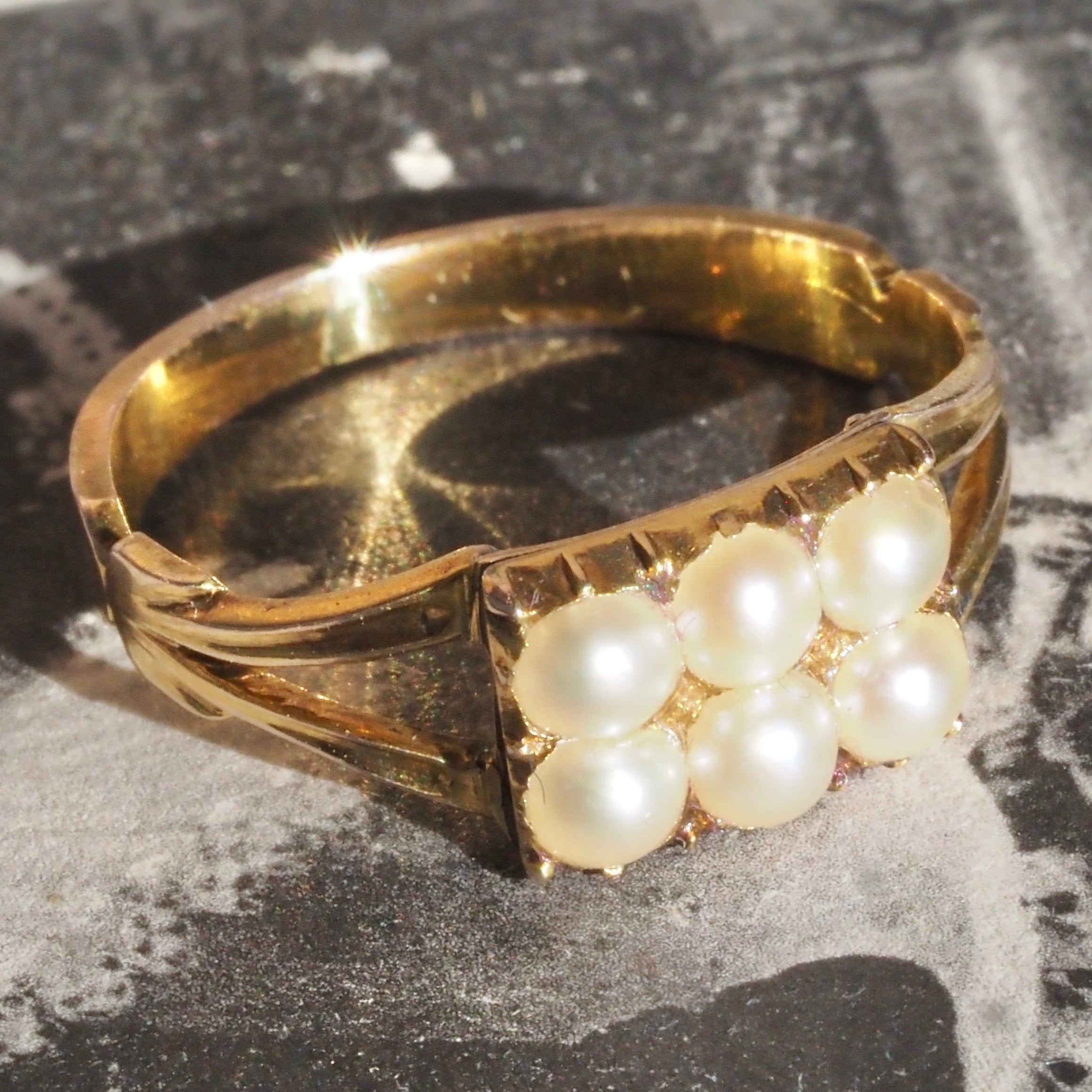 Antique Georgian Natural Pearl 10k Gold Ring