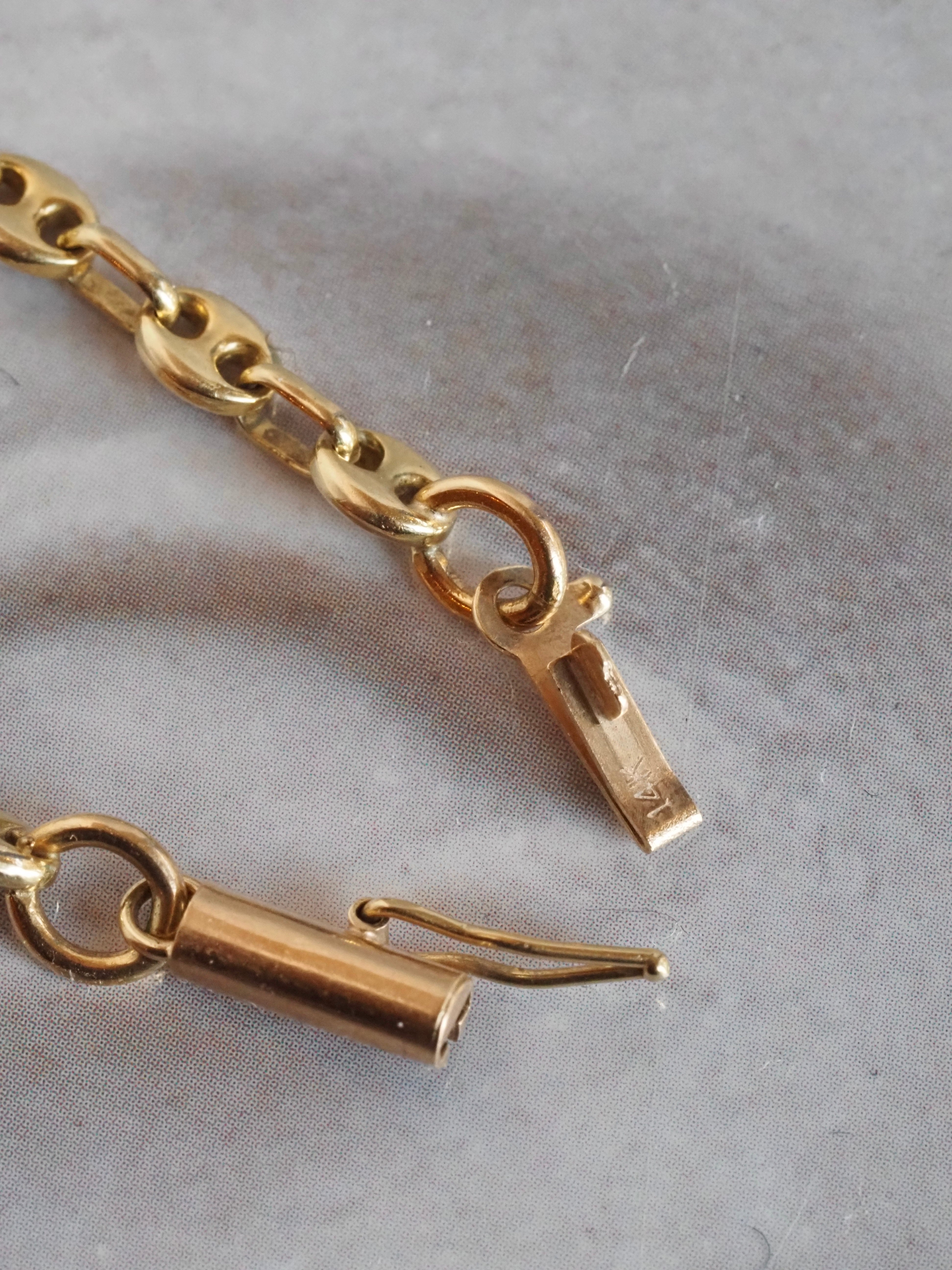 Vintage 14k Gold Puffy Mariner Bracelet