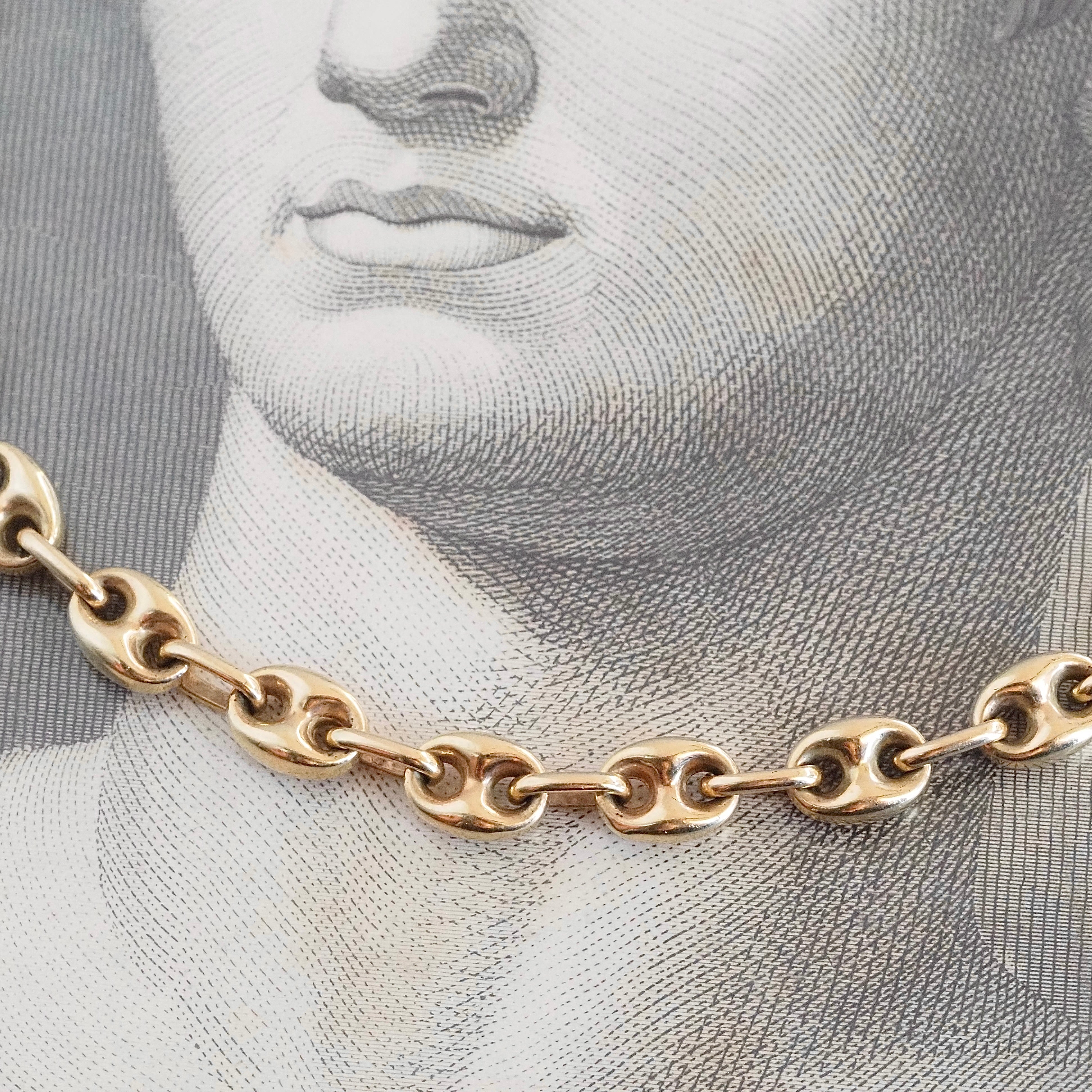 Vintage Puffy Mariner 14K Gold Bracelet