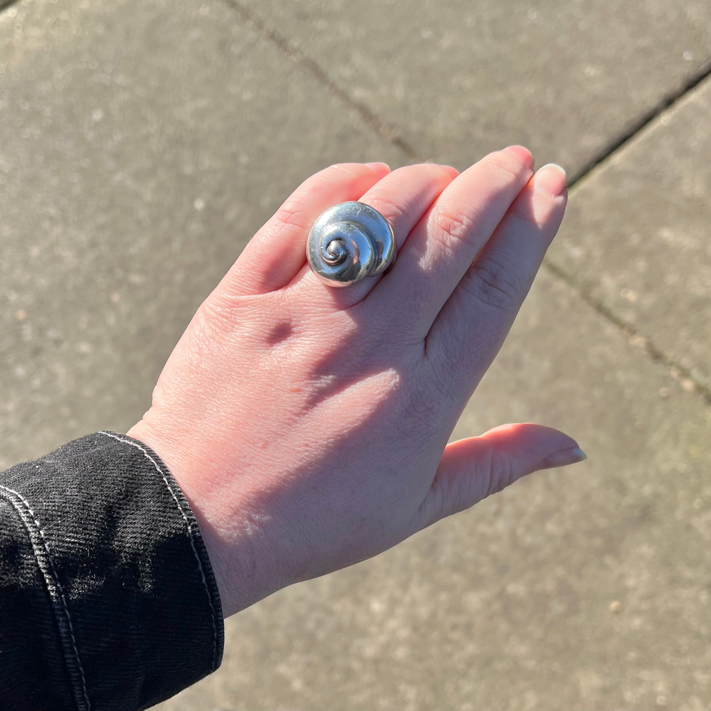 Vintage Sterling Silver Snail Shell Ring
